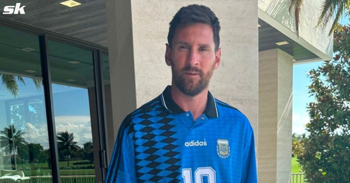 Lionel Messi wore a retro Argentina kit