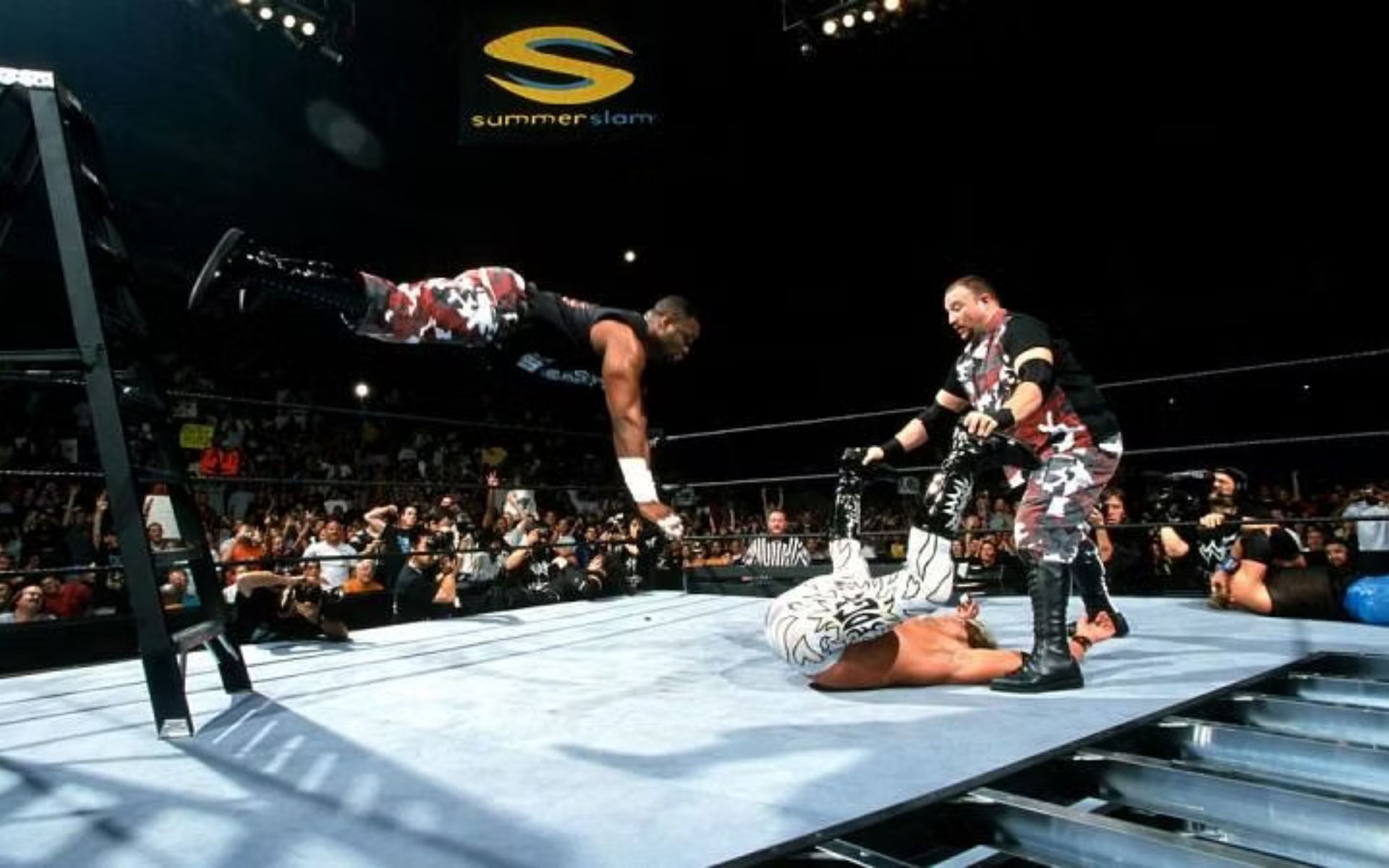 The Dudleys, The Hardys, and Edge & Christian put on a tag team classic!