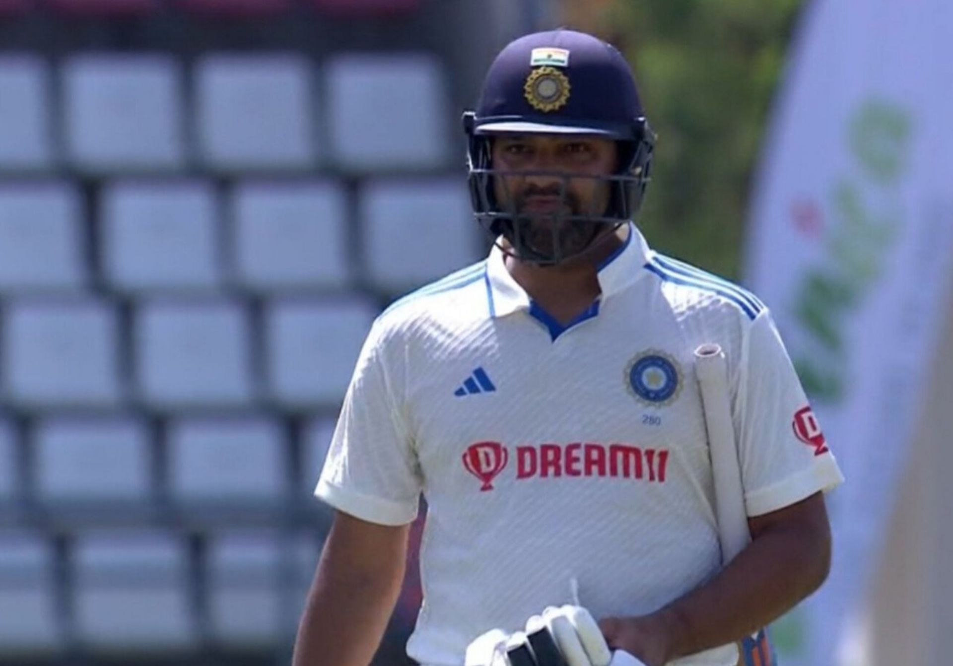 Rohit Sharma after his dismissal on day 2 of first Test vs West Indies. 