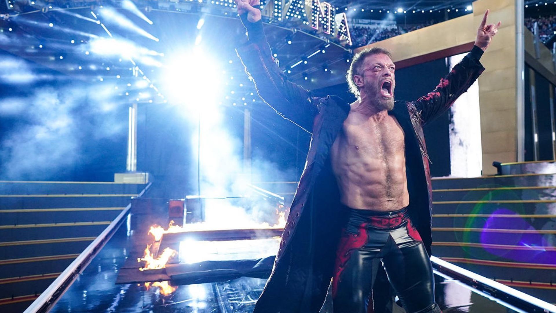 Edge during his entrance. Image Credits: wwe.com 