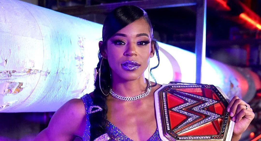 Bianca Belair with her RAW Women&#039;s Title