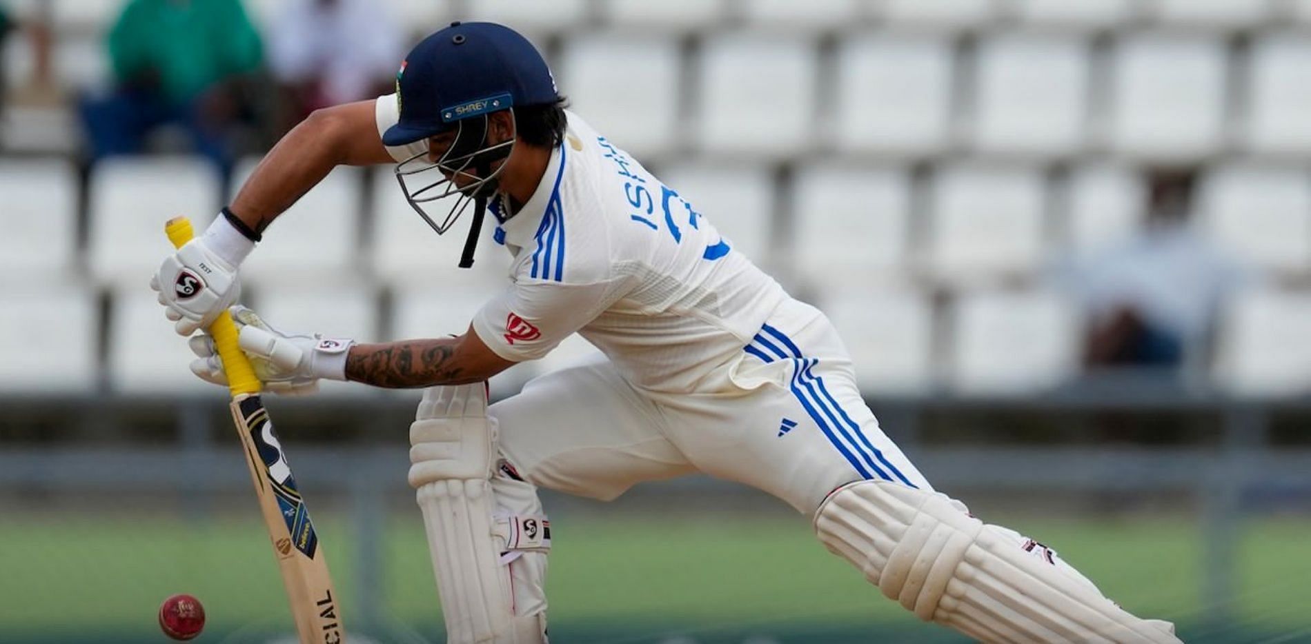 Ishan Kishan batting on his Test debut. (Pic: BCCI)