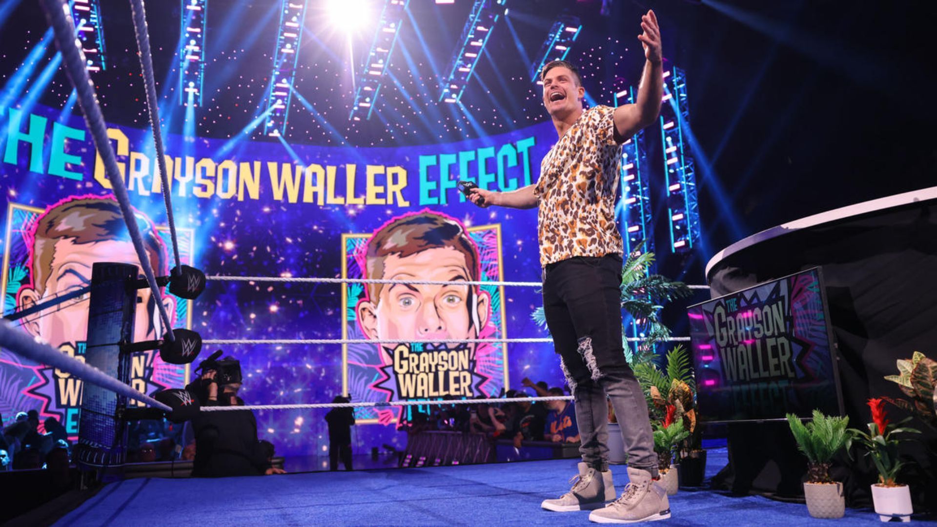 Grayson Waller during a promo. Image Credits: wwe.com 