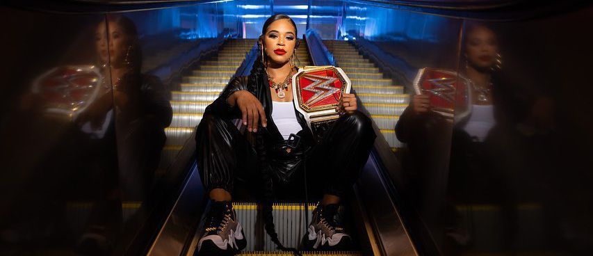 Bianca Belair with her RAW Women&#039;s Title