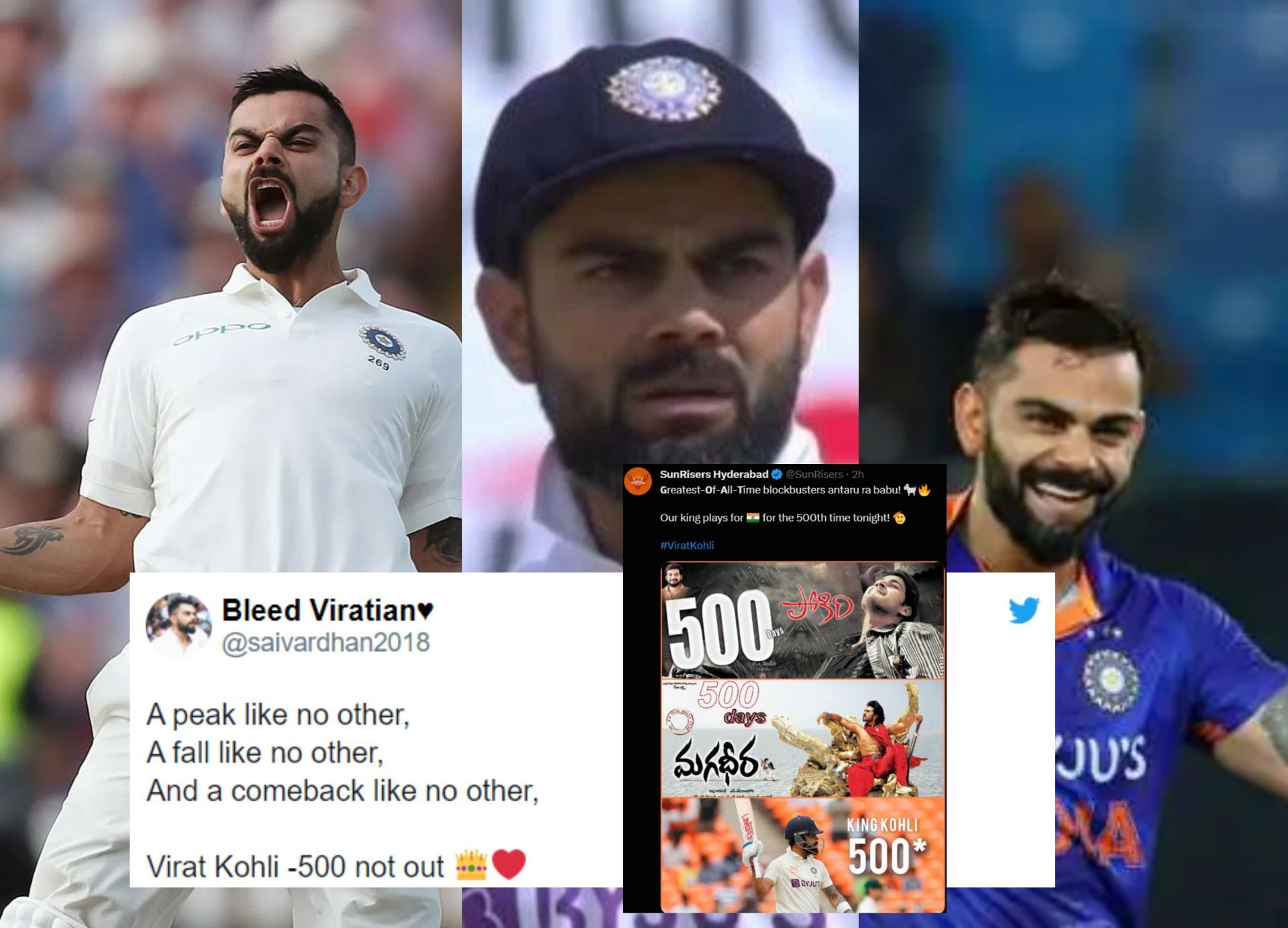 Virat Kohli at different stages throughout his storied career. 