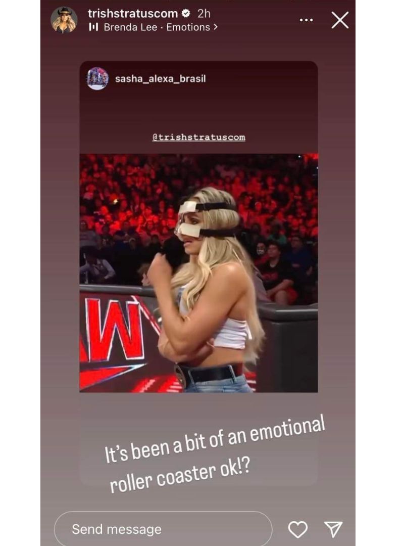 Trish shared this on her Instagram story.
