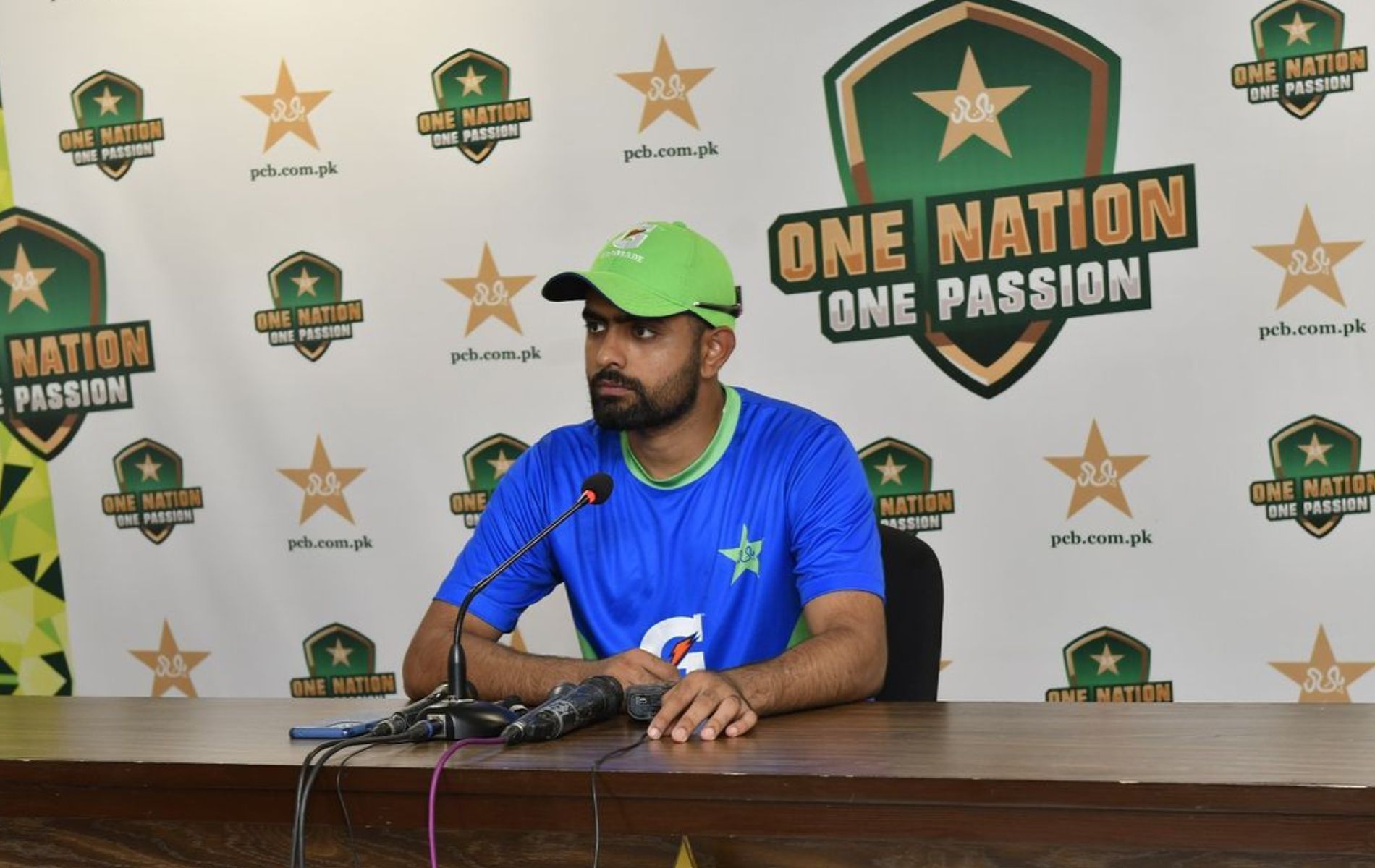 Pakistan captain Babar Azam during a press conference. (Pic: Instagram)