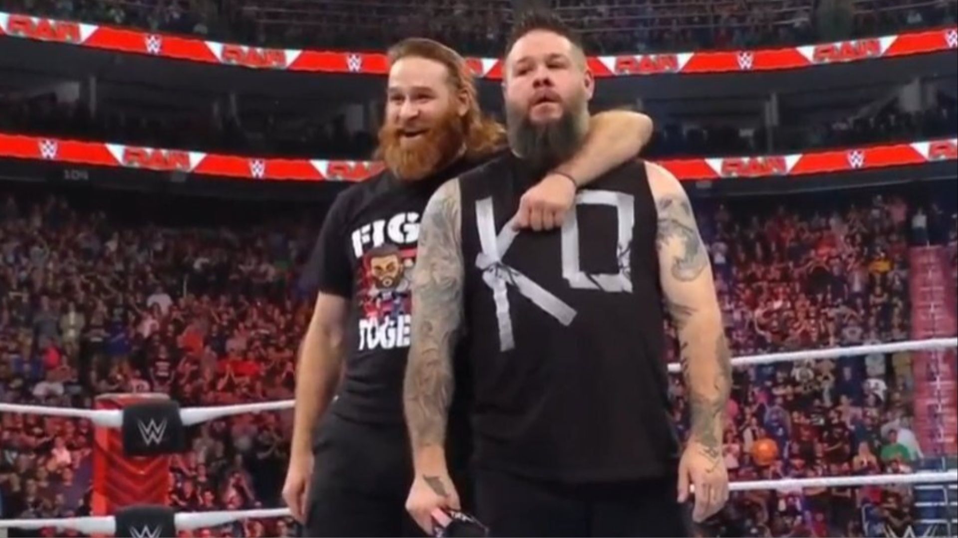 Sami Zayn and Kevin Owens stand tall on WWE RAW.