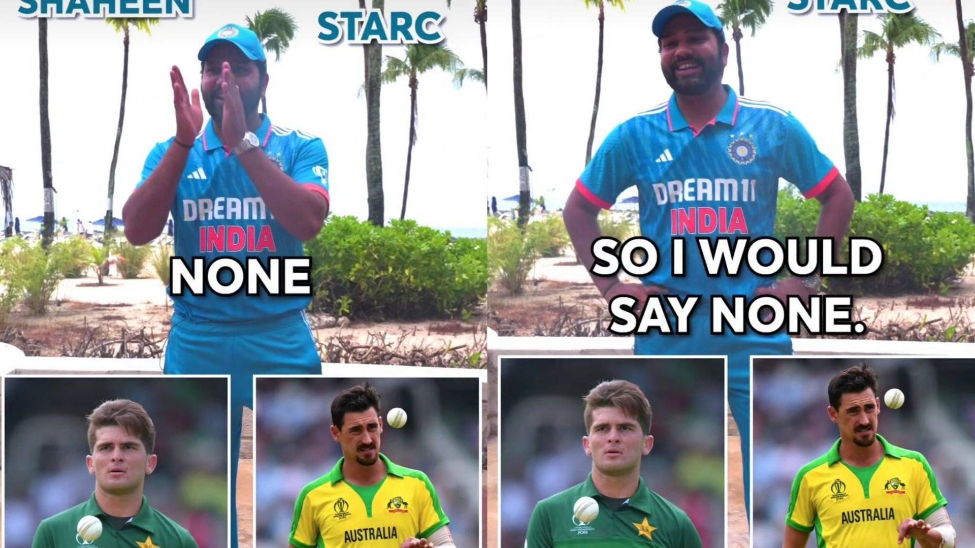 Rohit Sharma was asked to choose between Shaheen Afridi and Mitchell Starc (Image: Instagram)