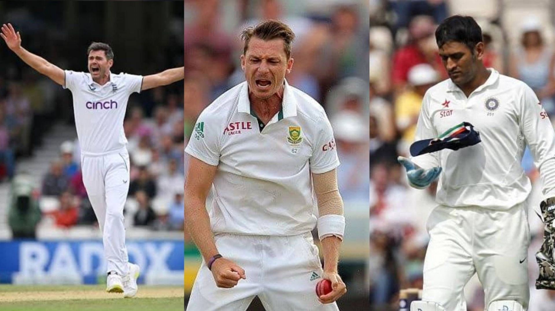 Dale Steyn, James Anderson and MS Dhoni