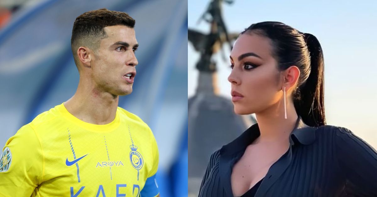 Cristiano Ronaldo (L) and Georgina Rodriguez (R)