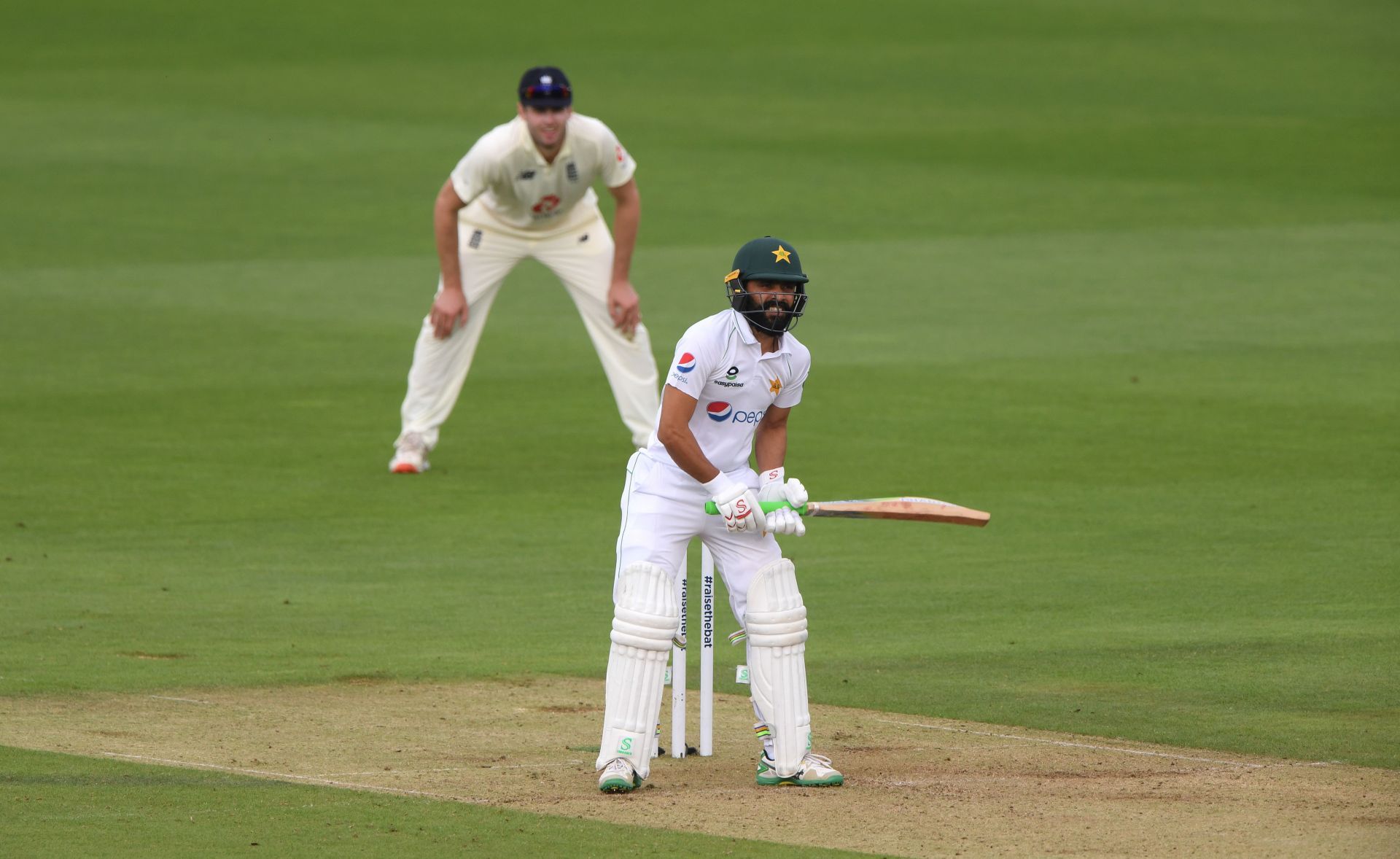 Fawad Alam batting in his unorthodox stance. (Credits: Getty)