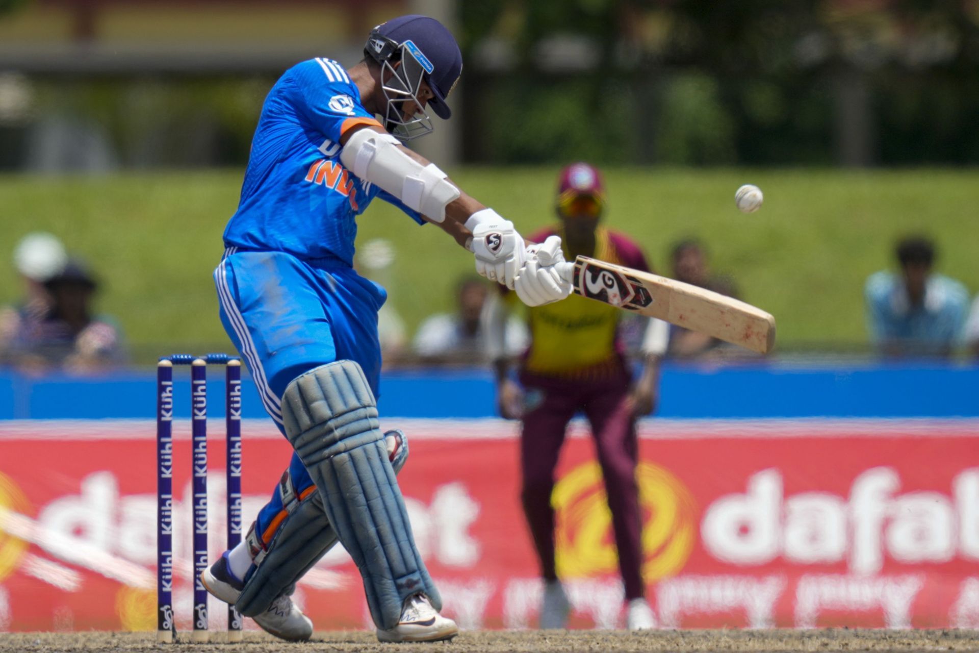 Yashasvi Jaiswal struck 11 fours and three sixes during his innings.