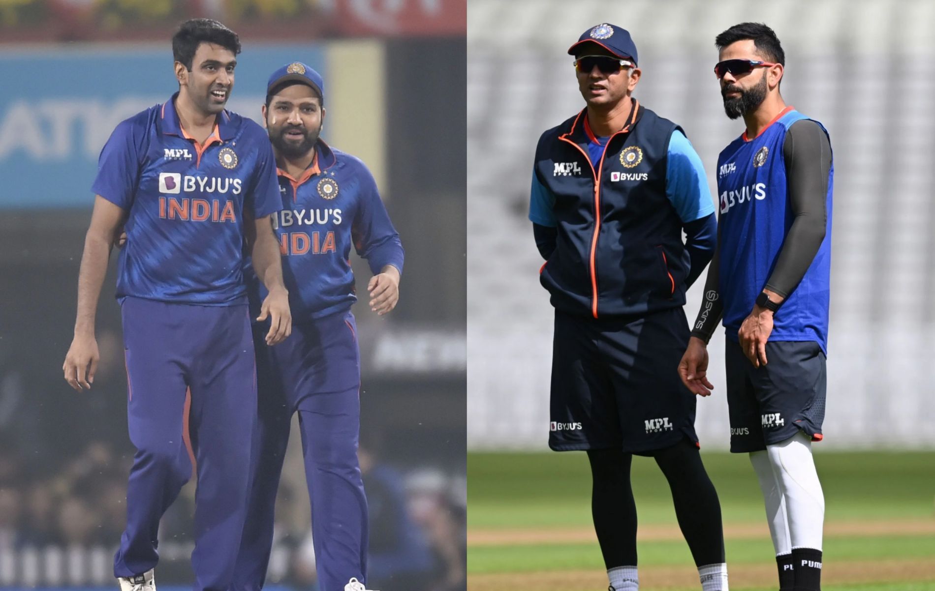 Ravichandran Ashwin, Rohit Sharma, Rahul Dravid, Virat Kohli