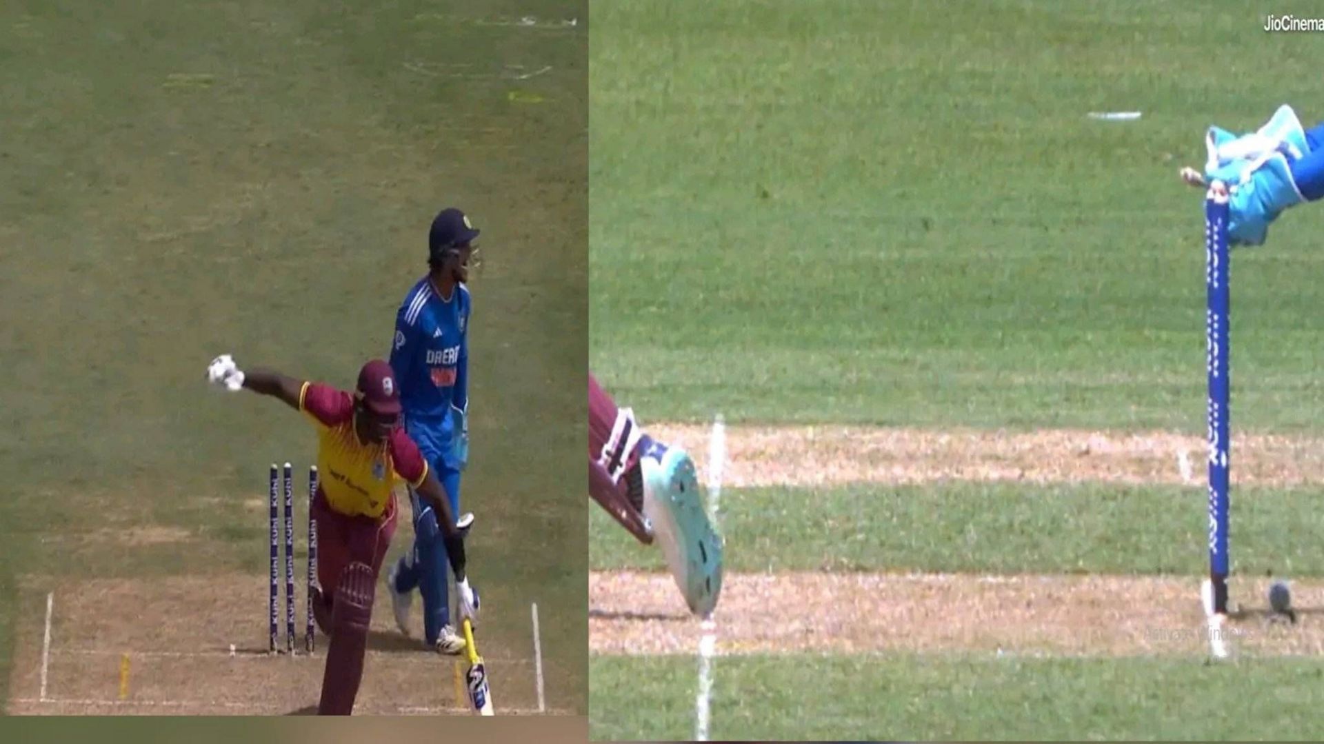 Jason Holder got stumped out in Guyana yesterday (Image: JioCinema)