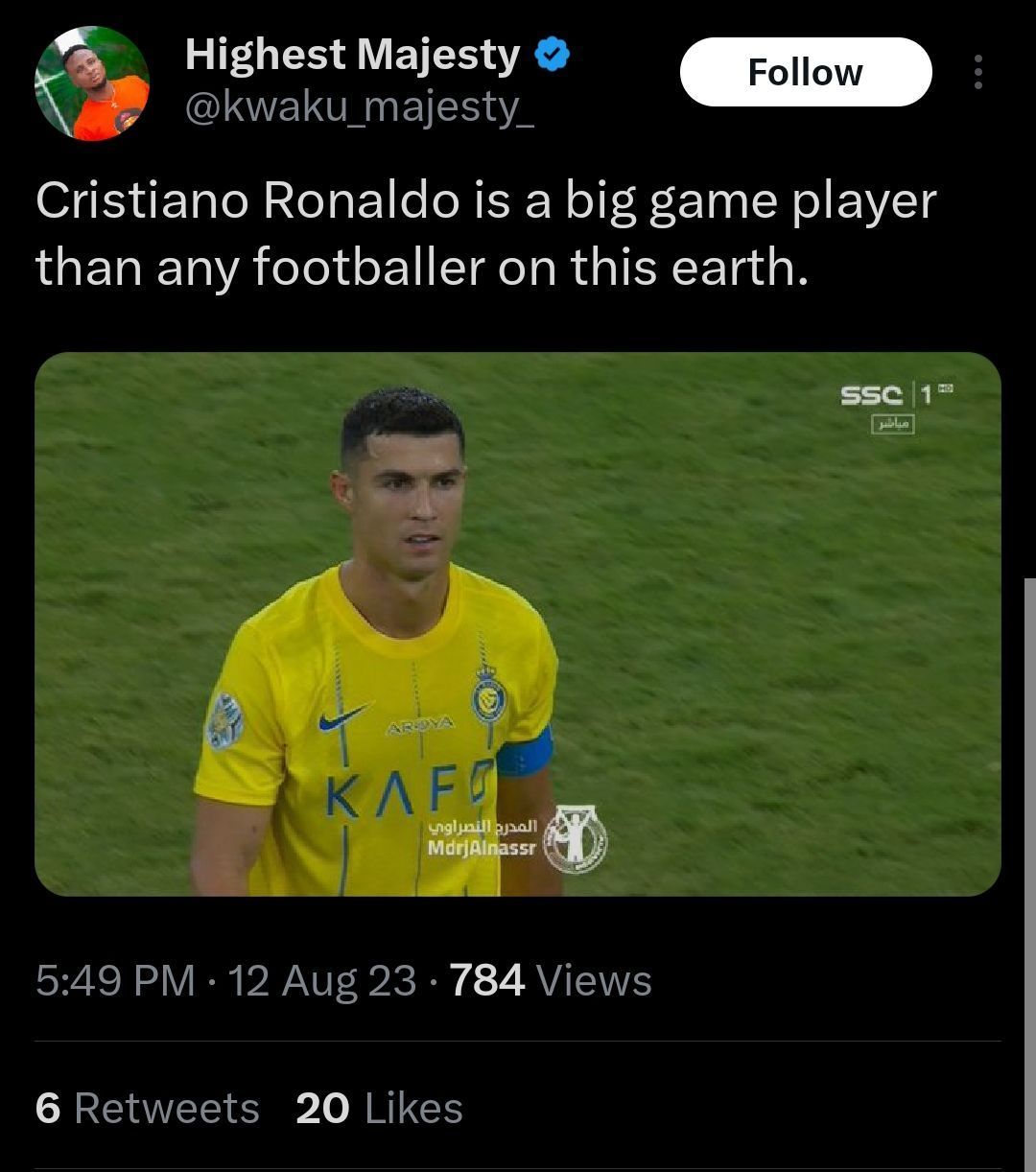 Fans react as Ronaldo scores important goal