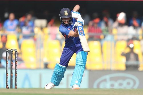 Shubman Gill was stumped off Akeal Hosein's bowling.