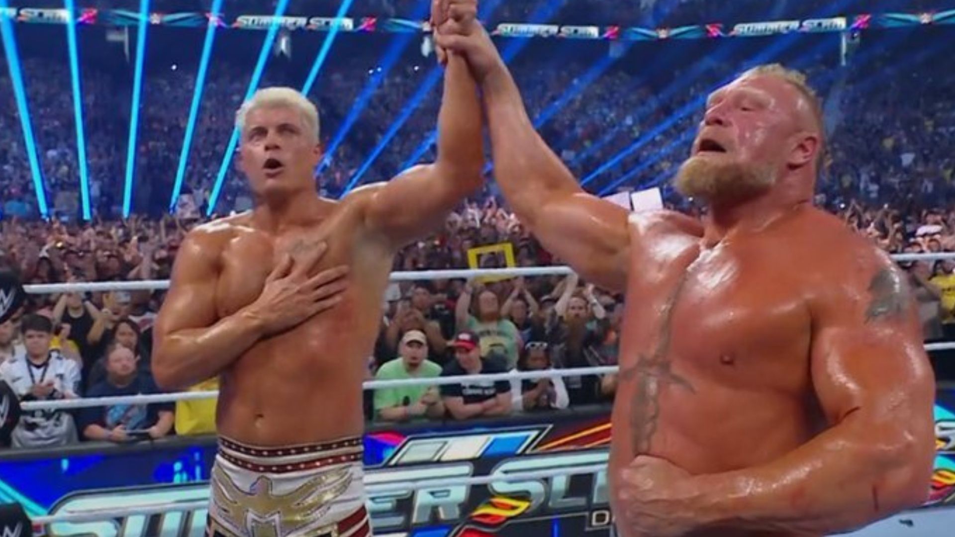 Brock Lesnar showed respect to Cody Rhodes after their match at SummerSlam 2023.