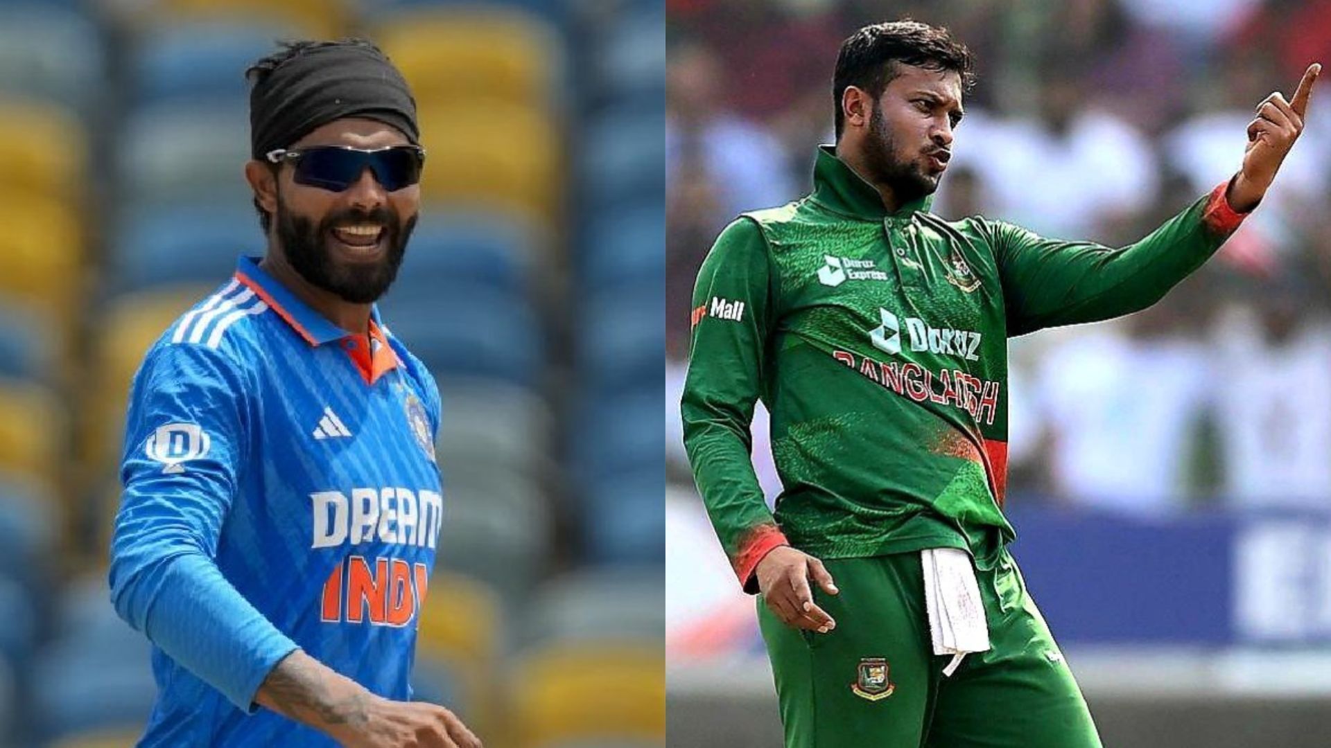 Ravindra Jadeja (L) &amp; Shakib Al Hasan (P.C.:X)