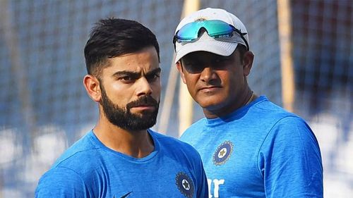 Virat Kohli (left) and Anil Kumble