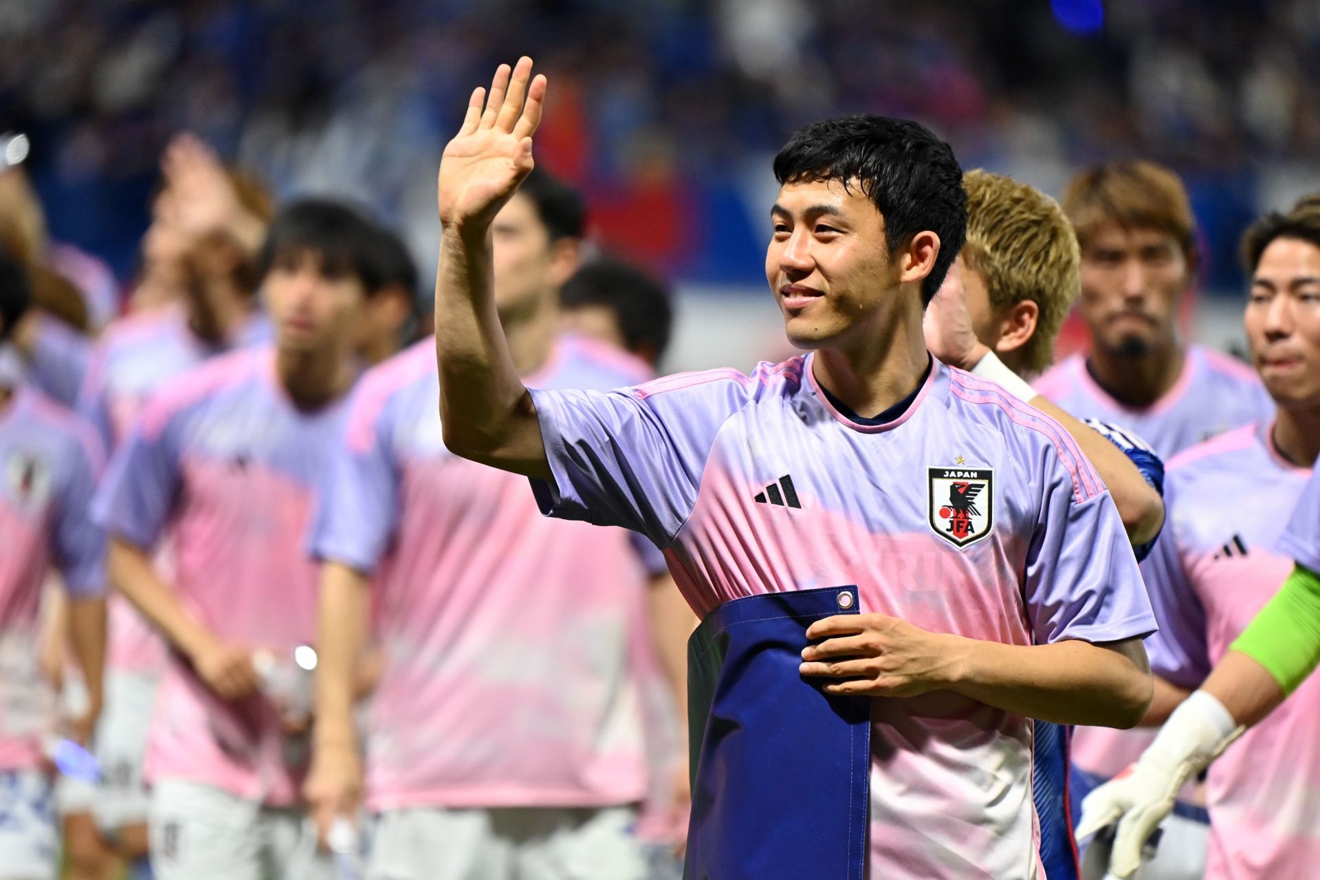 Endo playing for Japan against Peru in an international friendly in early 2023.