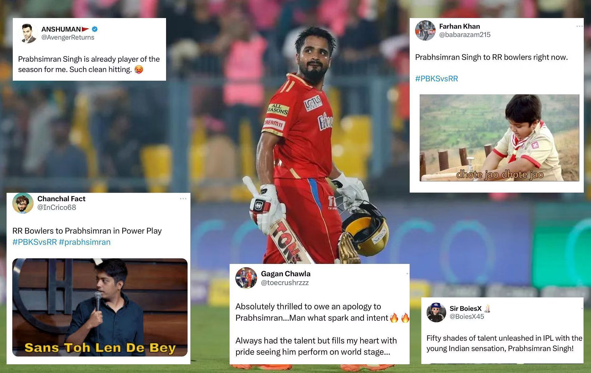 Twitter reactions to Prabhsimran Singh's knock against Rajasthan Royals in IPL 2023.