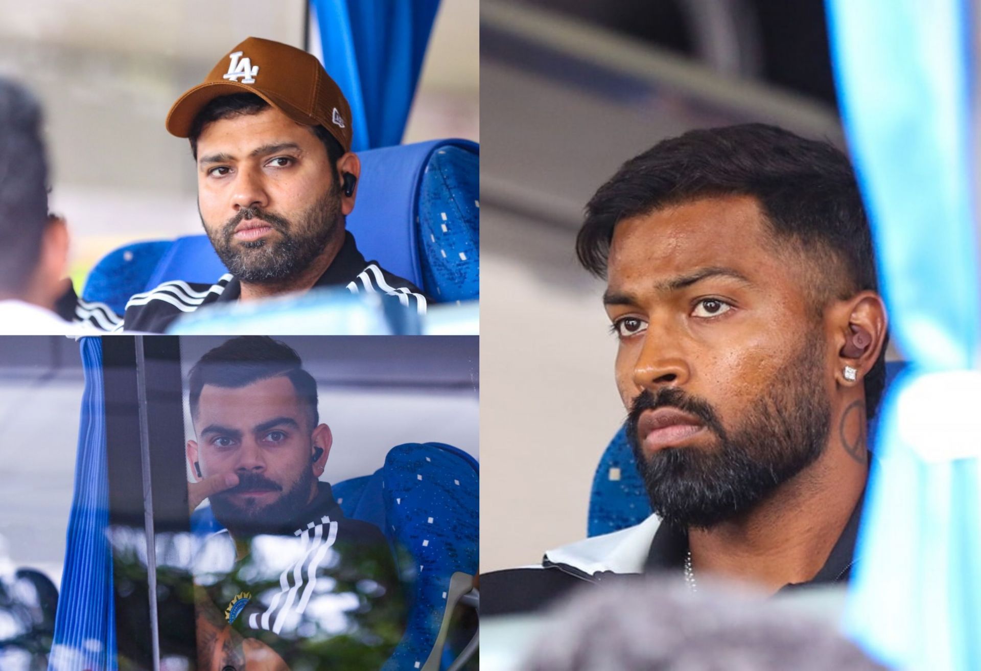 Virat Kohli, Rohit Sharma, and Hardik Pandya in Sri Lanka. 