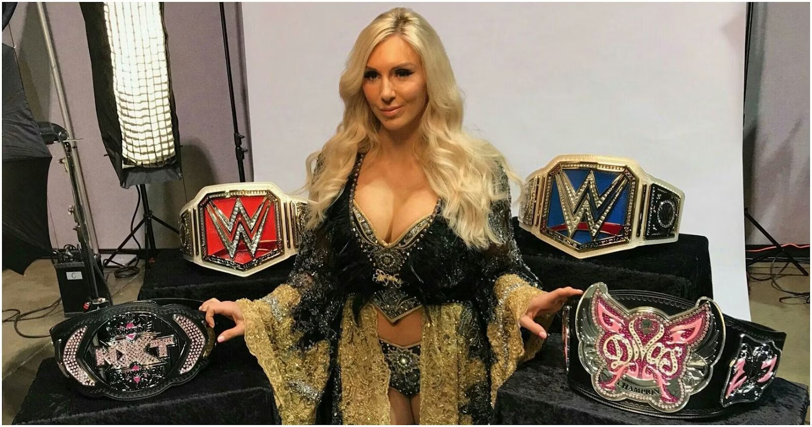 Charlotte Flair with her World Title