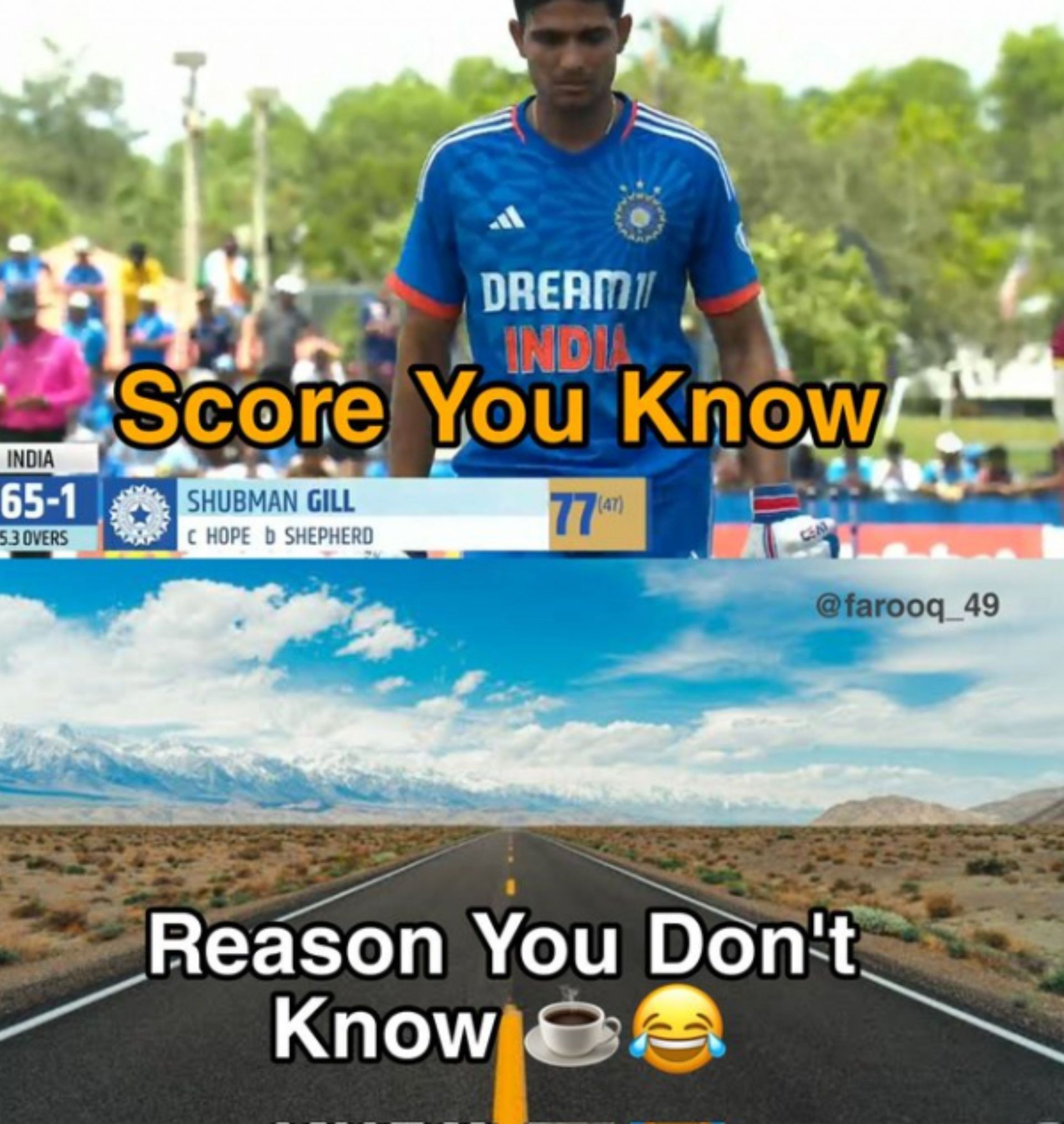 Meme shared by a fan after watching the 4th T20I India vs West Indies.