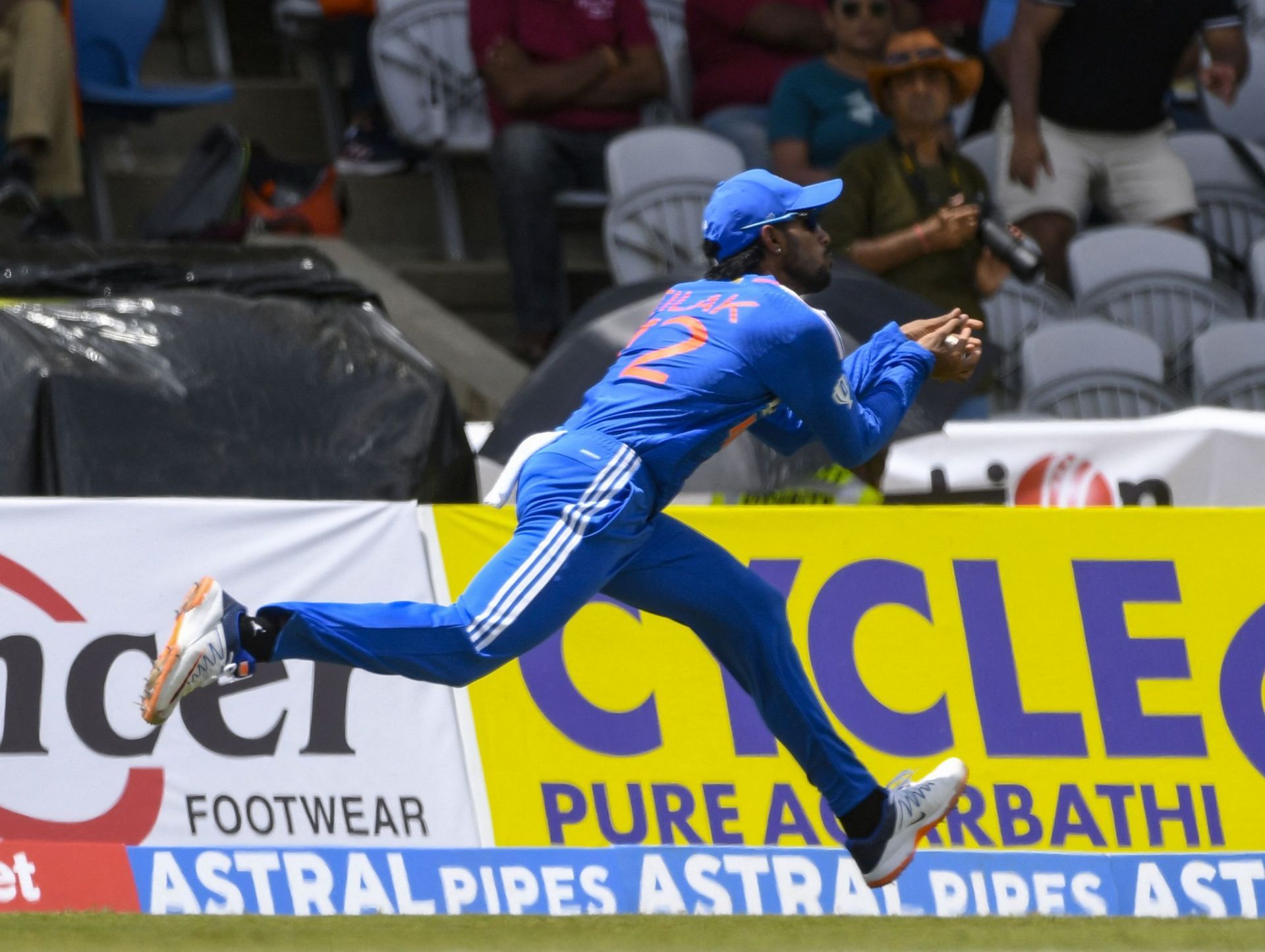 Tilak Varma took two catches and played an enterprising cameo