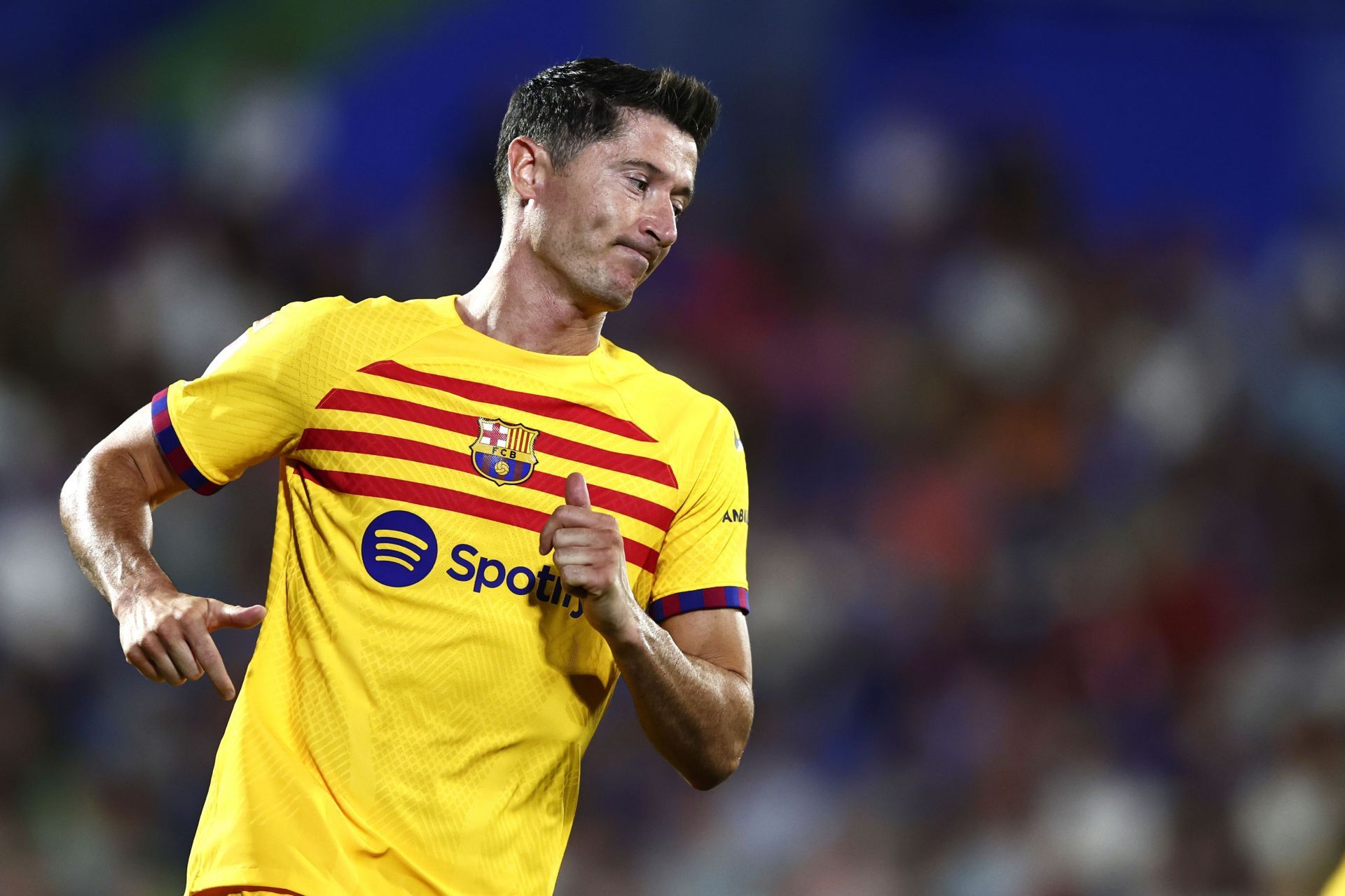 Robert Lewandowski in action for Barcelona