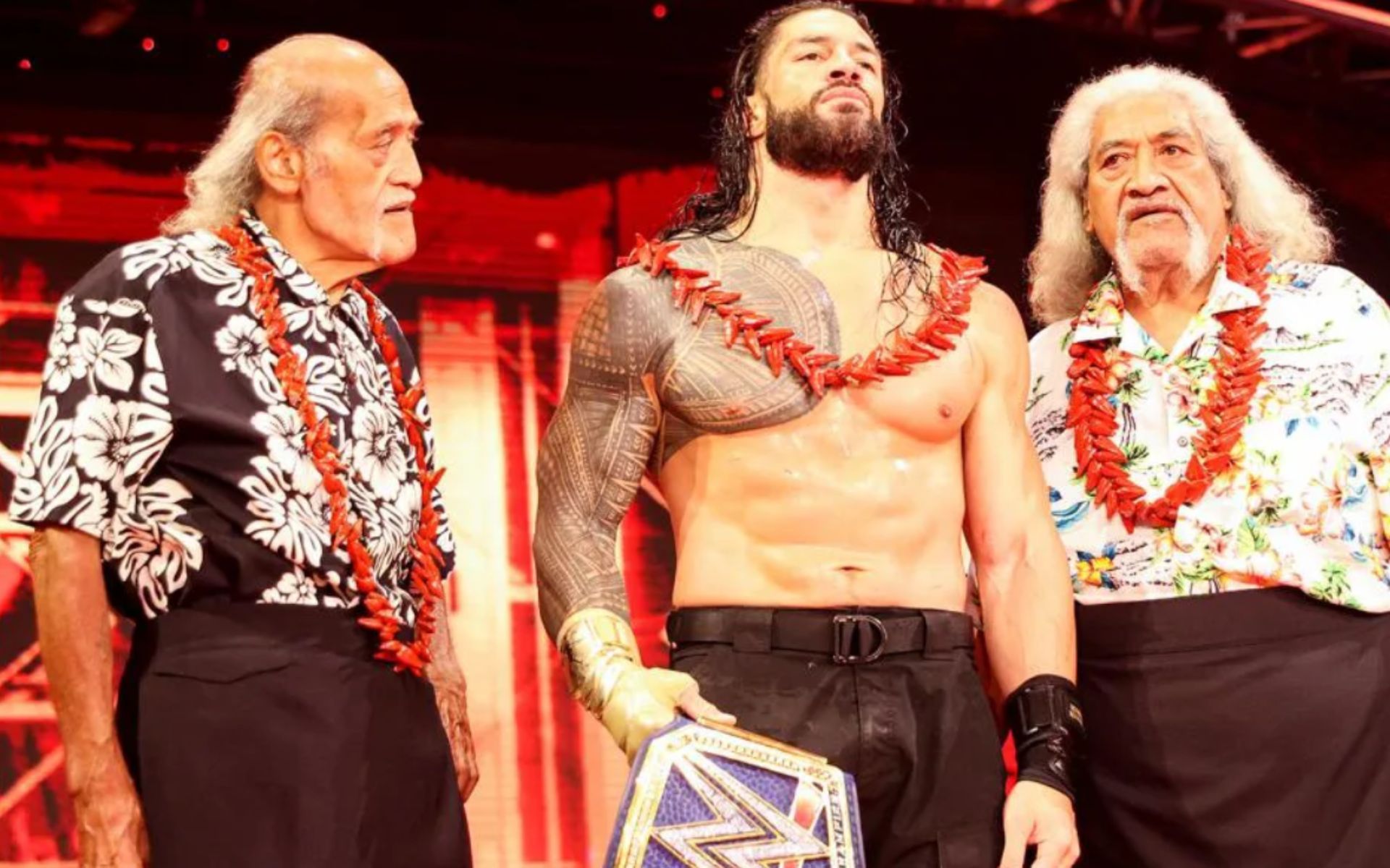 The Anoa&#039;i family members crown Roman Reigns as The Tribal Chief