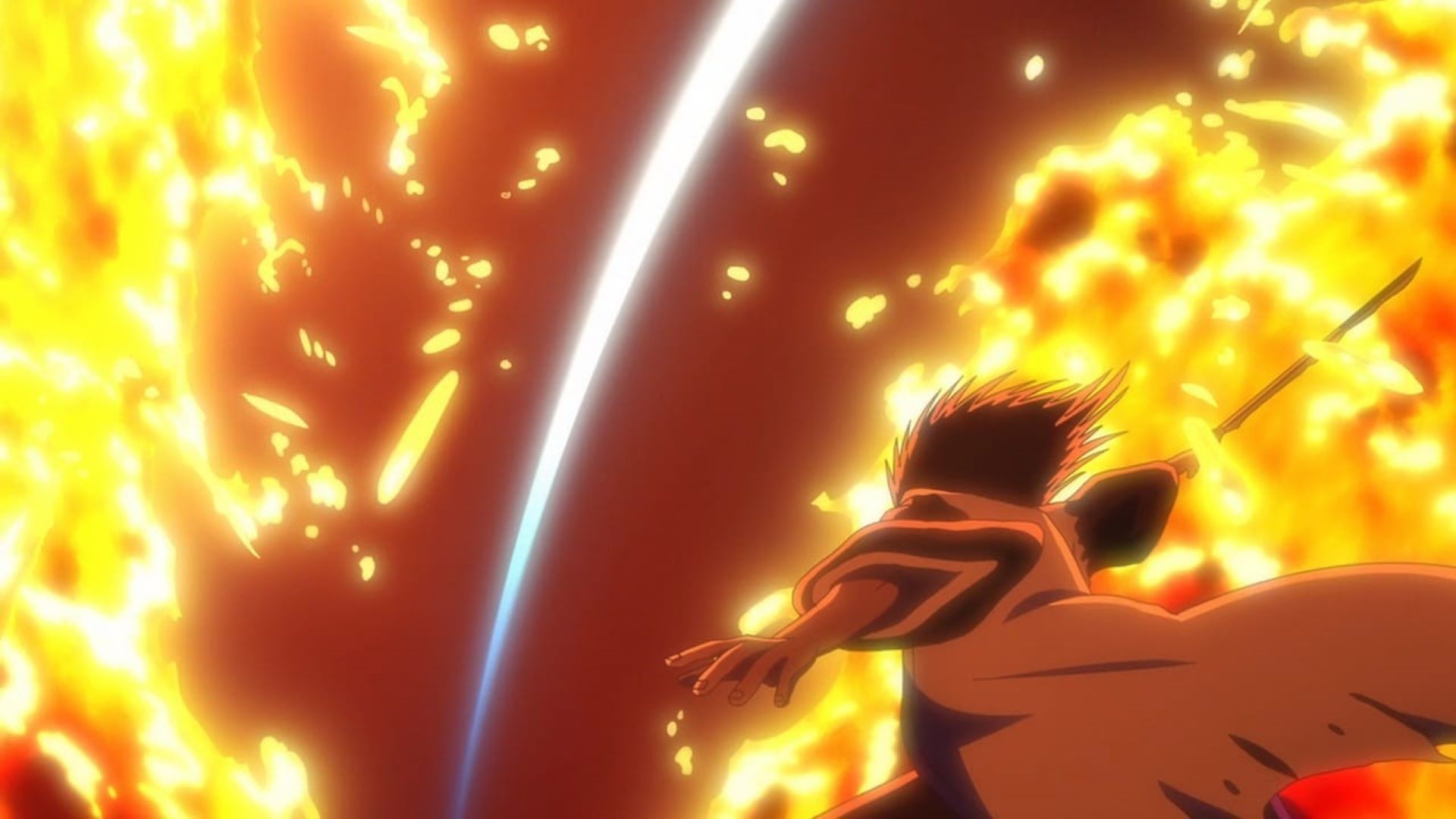 Kenpachi cuts through Gremmy&#039;s lava in Bleach TYBW episode 20 (Image via Pierrot)