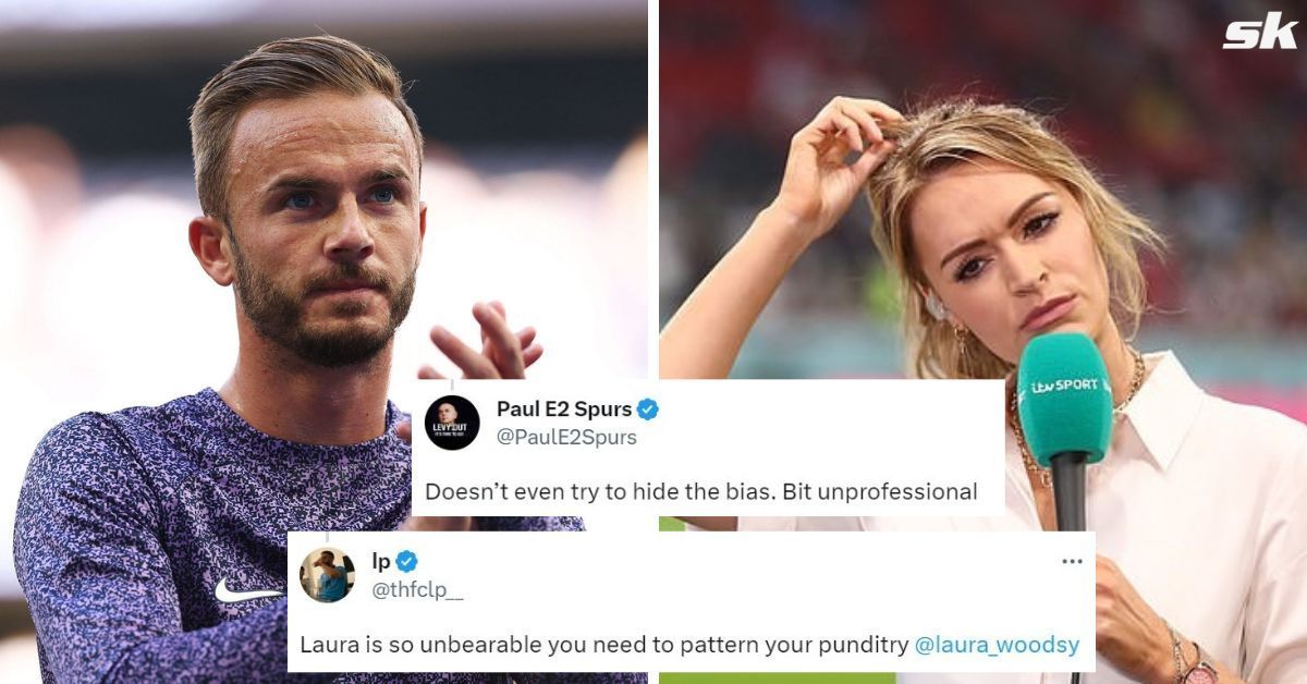 Arsenal fan and presenter Laura Woods slammed by Spurs fans for question at James Maddison