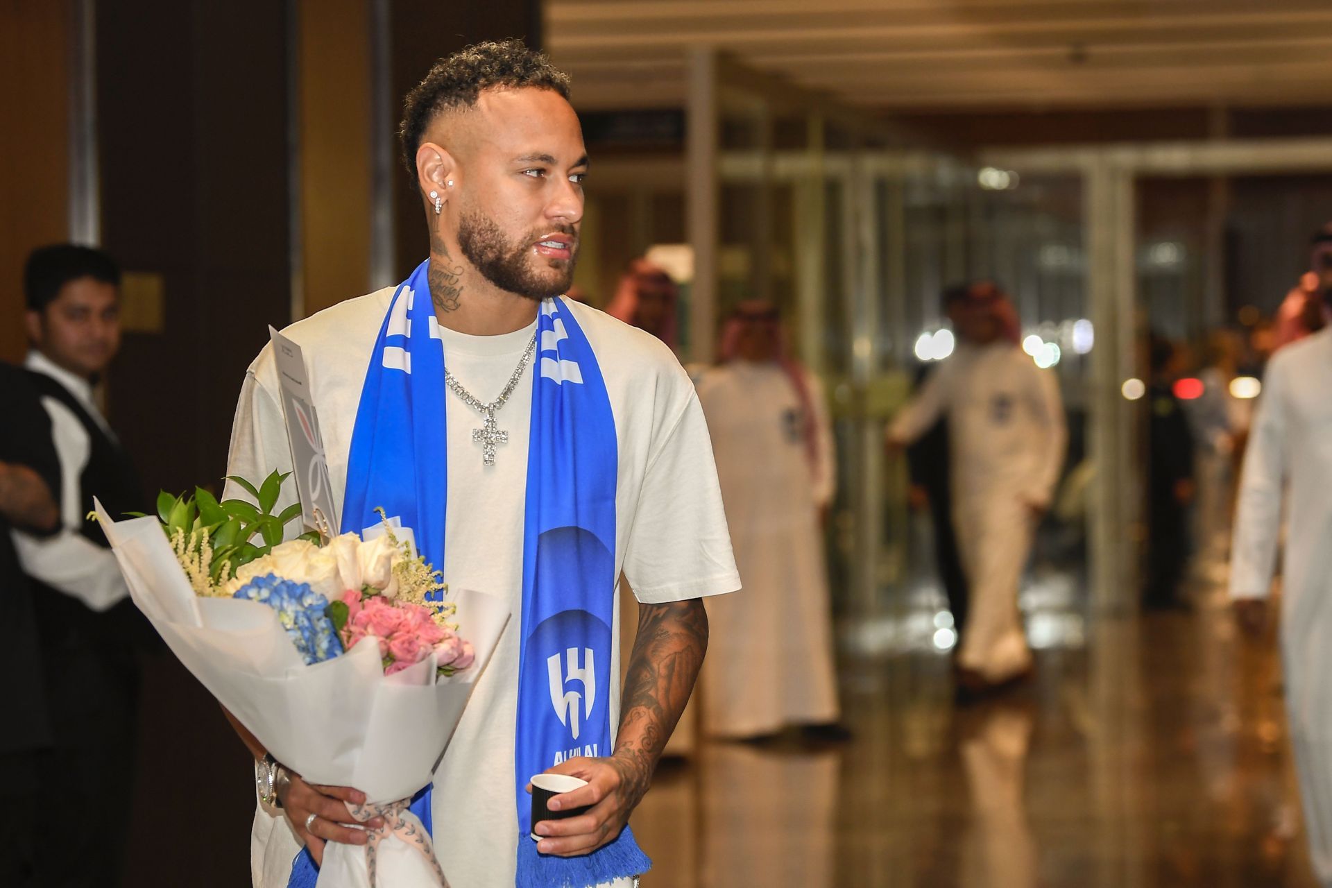 Neymar has arrived in Saudi Arabia.