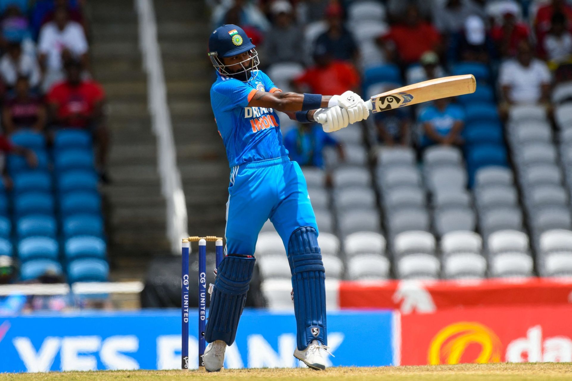 Hardik Pandya played a calculated knock in the third ODI against the West Indies. [P/C: BCCI]