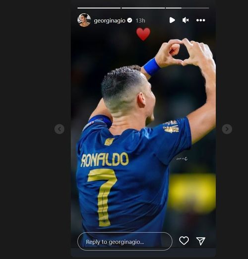 Screenshot of Georgina Rodriguez's Instagram story