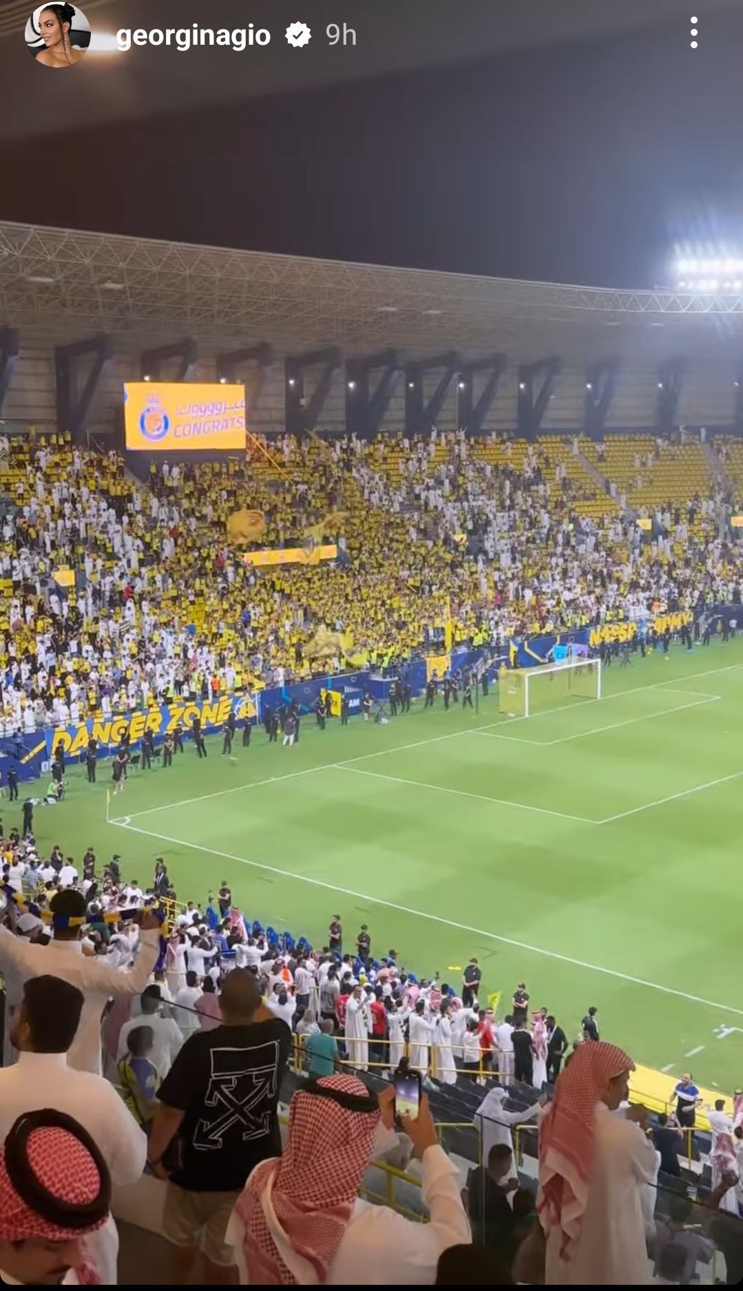 Image from Georgina Rodriguez&#039;s story after Cristiano Ronaldo&#039;s Al-Nassr win