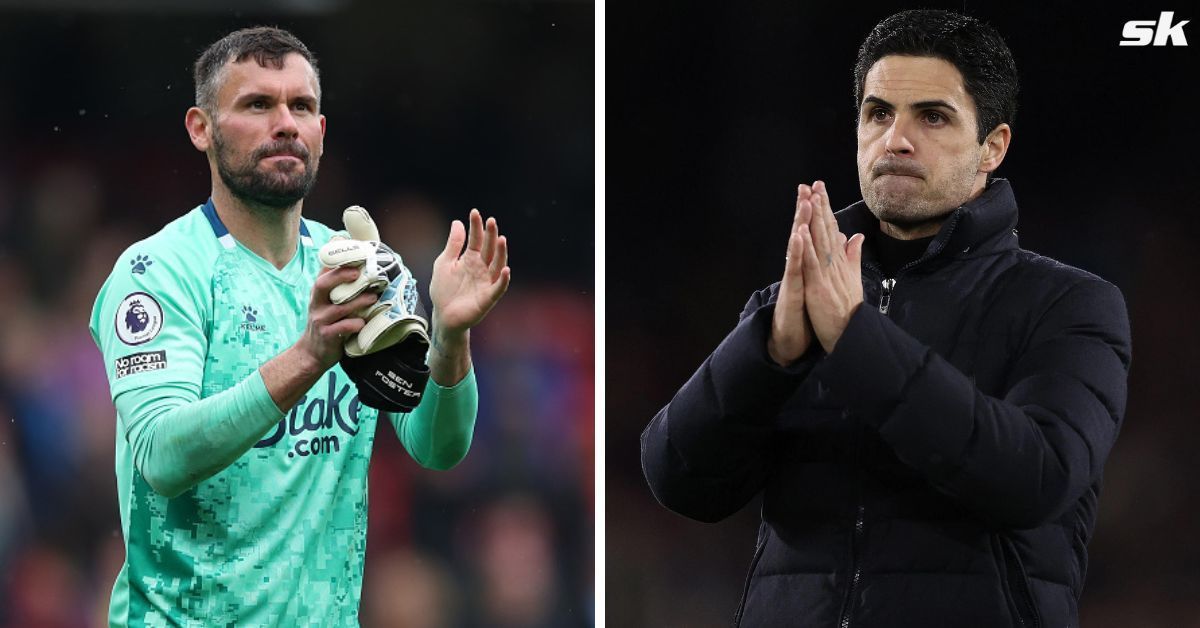 Ben Foster (left) is not amused with Mikel Arteta (right) signing Brentford goalkeeper David Raya.