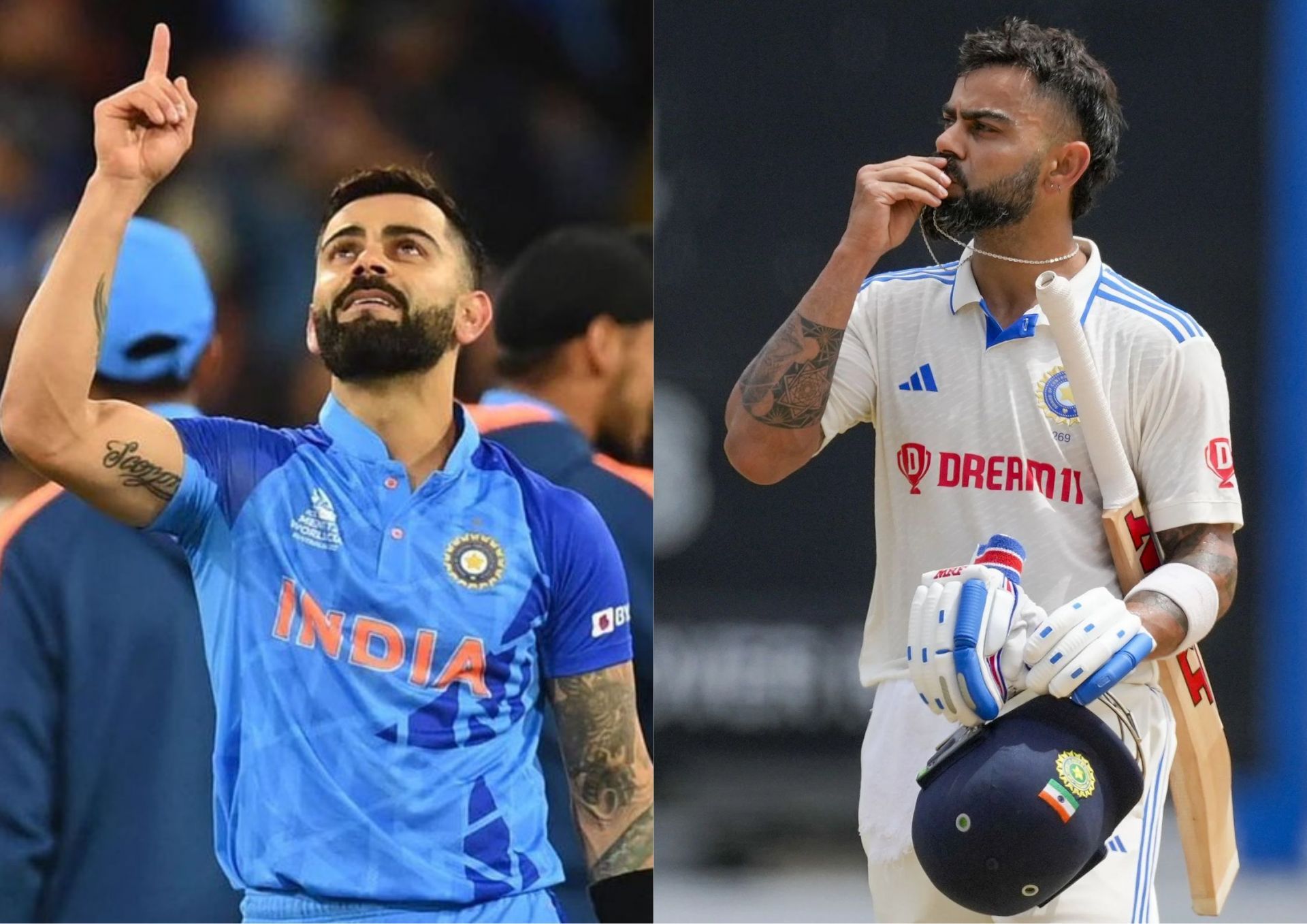 Virat Kohli joins an elite list of players to have completed 15 years as an international cricketer (Picture Credits: Twitter/Virat Kohli; AP).