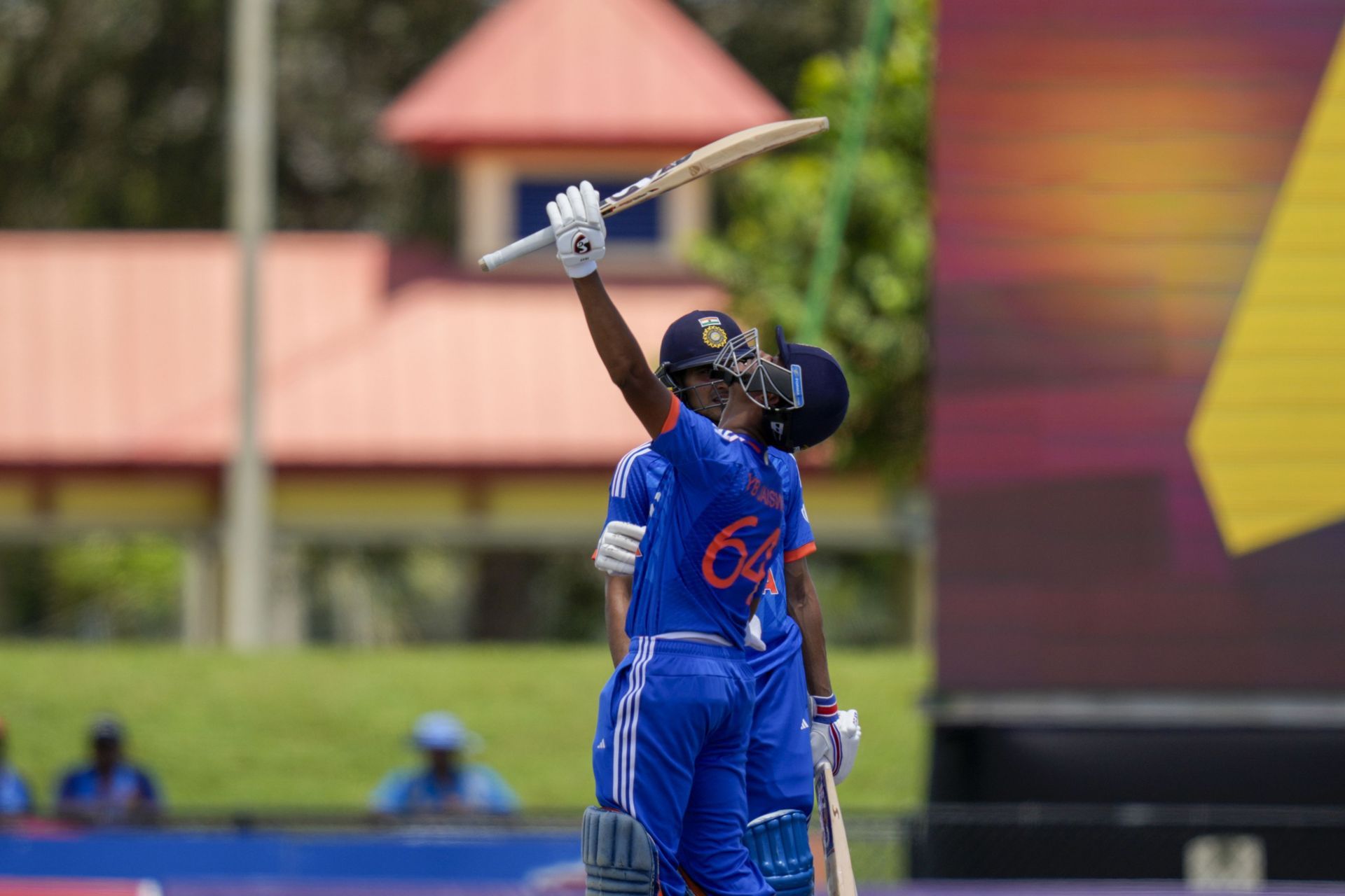 Yashasvi Jaiswal raising his bat after a fifty [Getty Images]