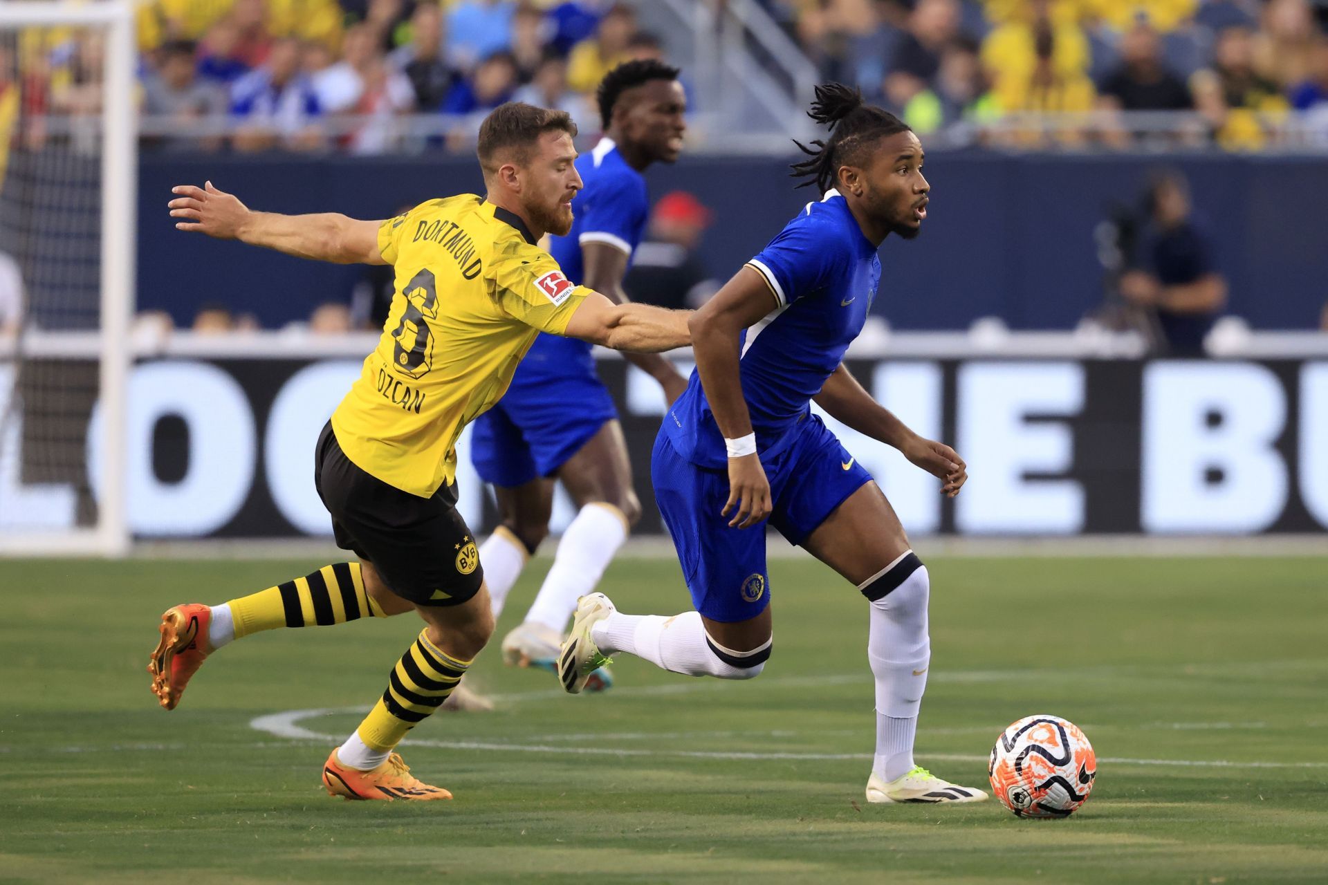 Nkunku picked up a knock early on against Dortmund.
