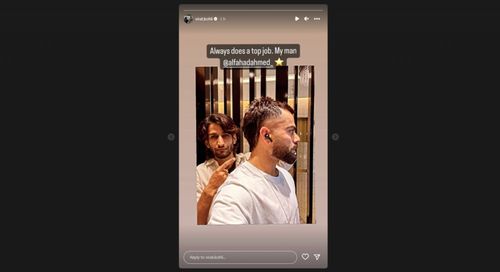 Virat Kohli's new mullet hairstyle.