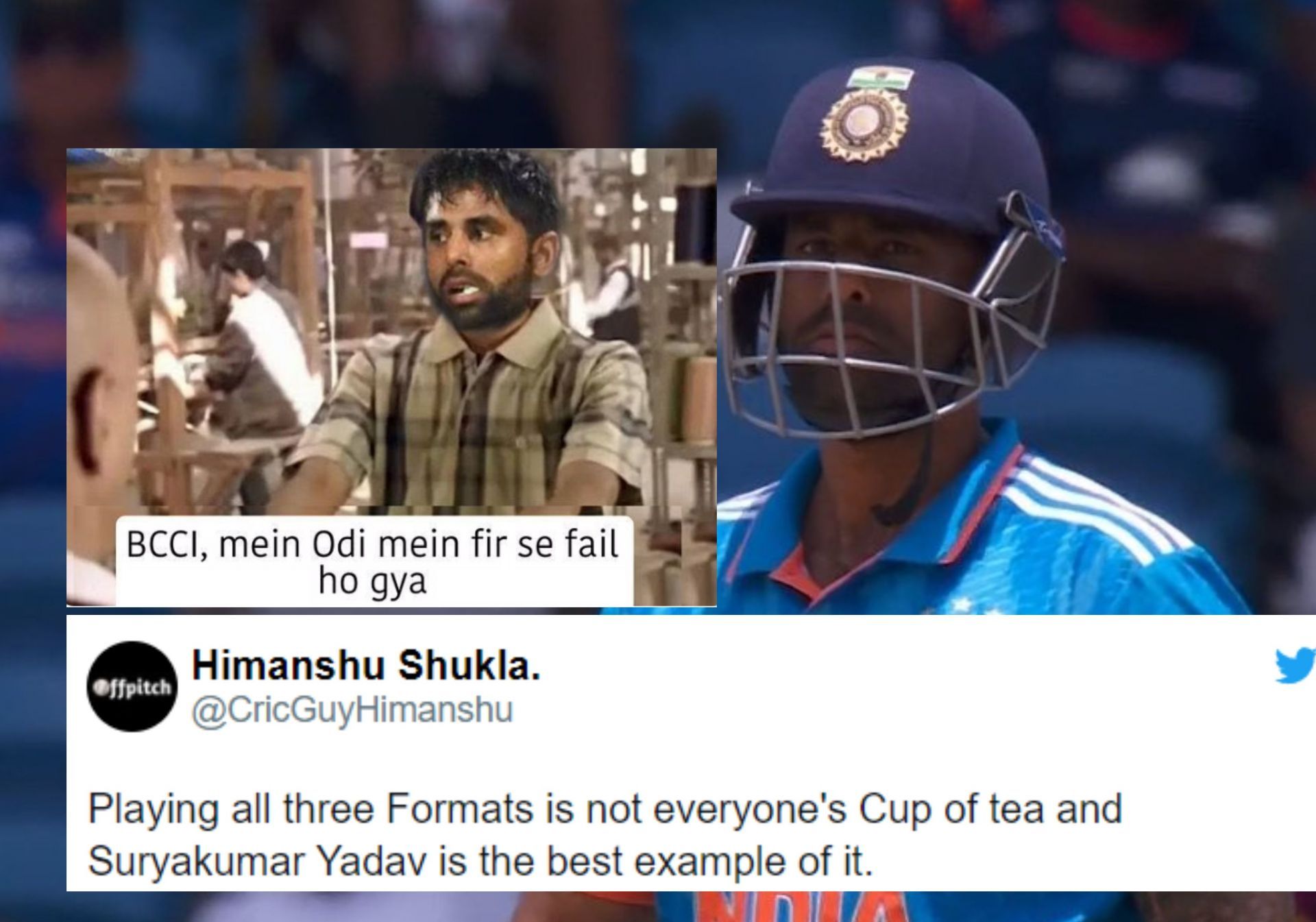 Fans troll Suryakumar Yadav for failing again with the bat in ODIs.