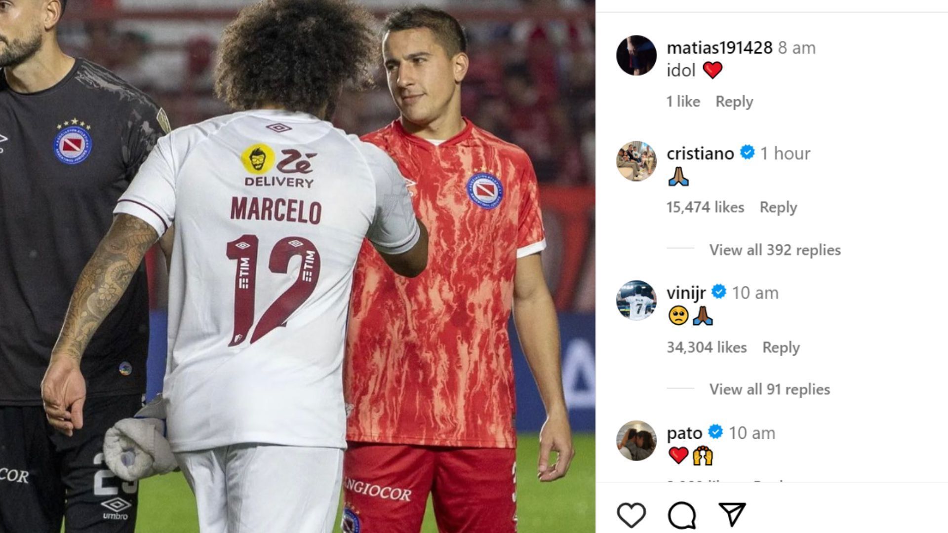 Ronaldo&#039;s comment under the post