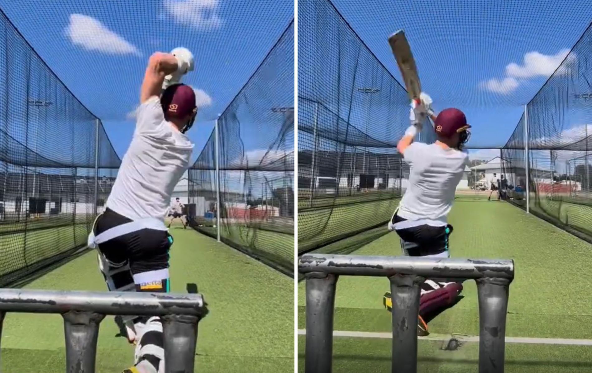 Marnus Labuschagne in the nets. (Pics: Instagram)