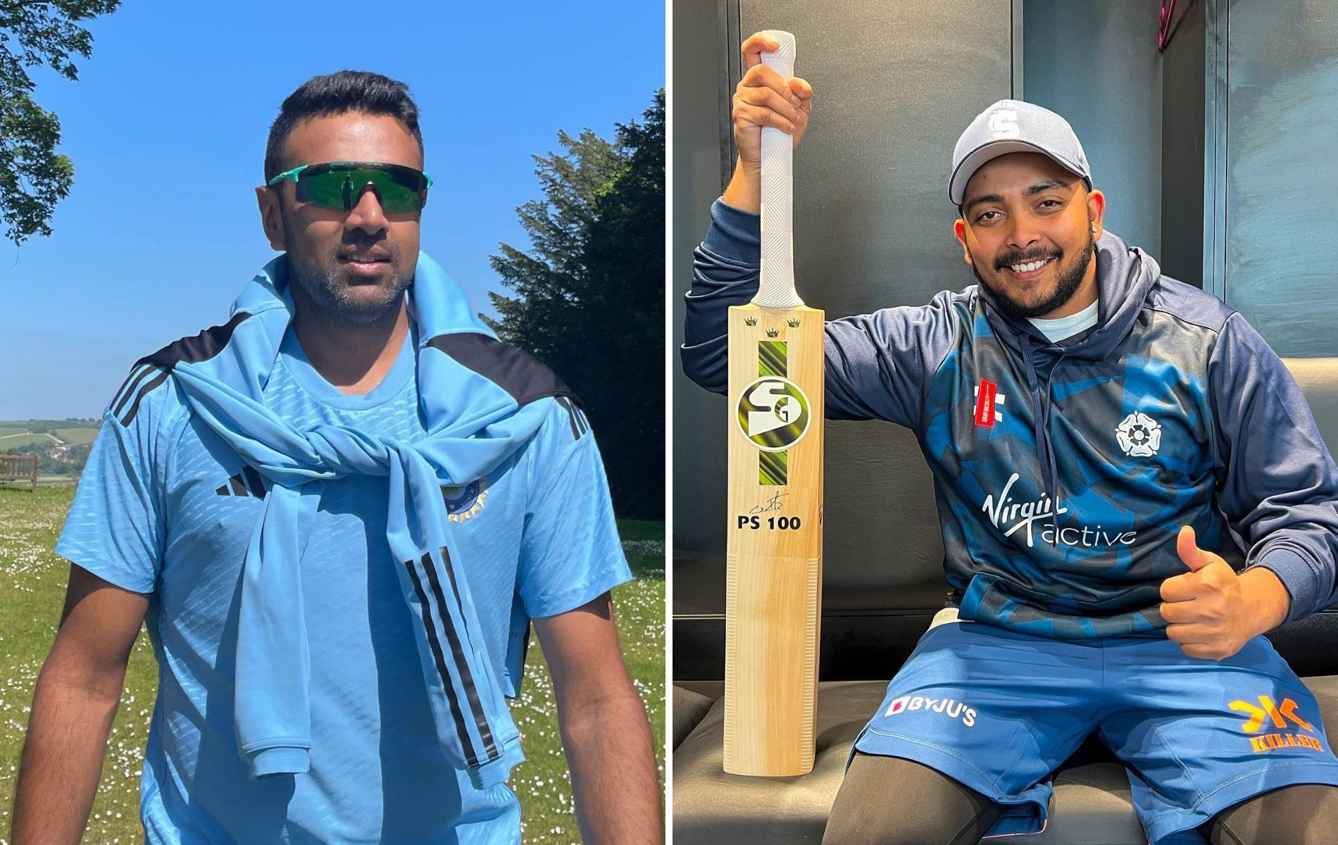 Ravichandran Ashwin (L) and Prithvi Shaw. (Pics: Instagram)