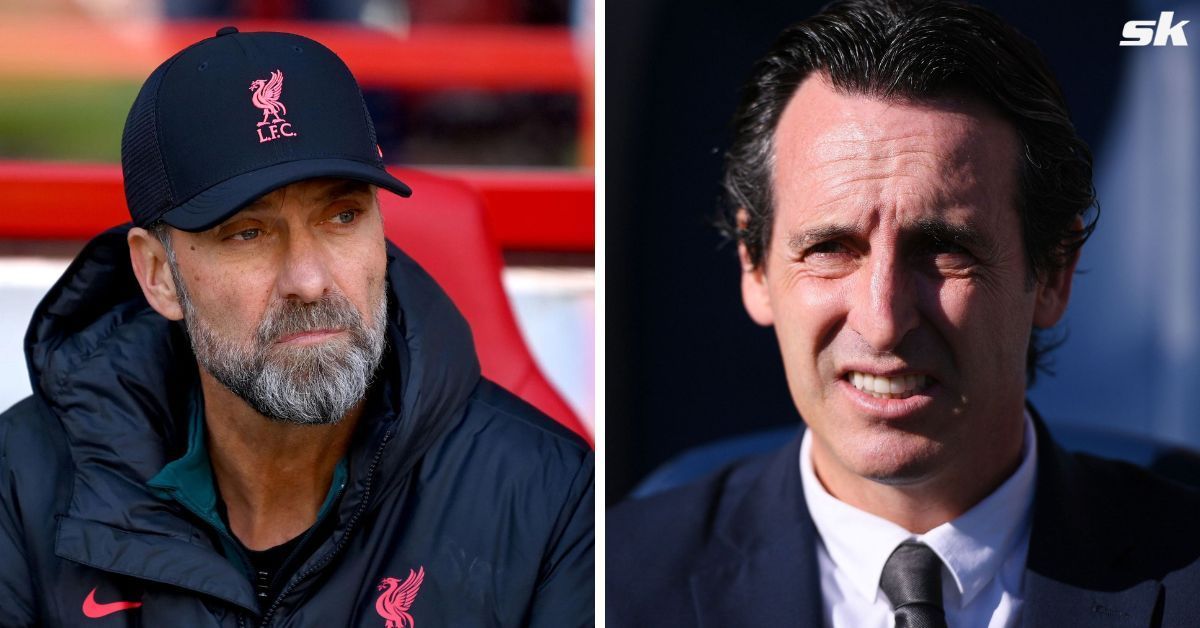 Liverpool manager Jurgen Klopp and Aston Villa manager Unai Emery