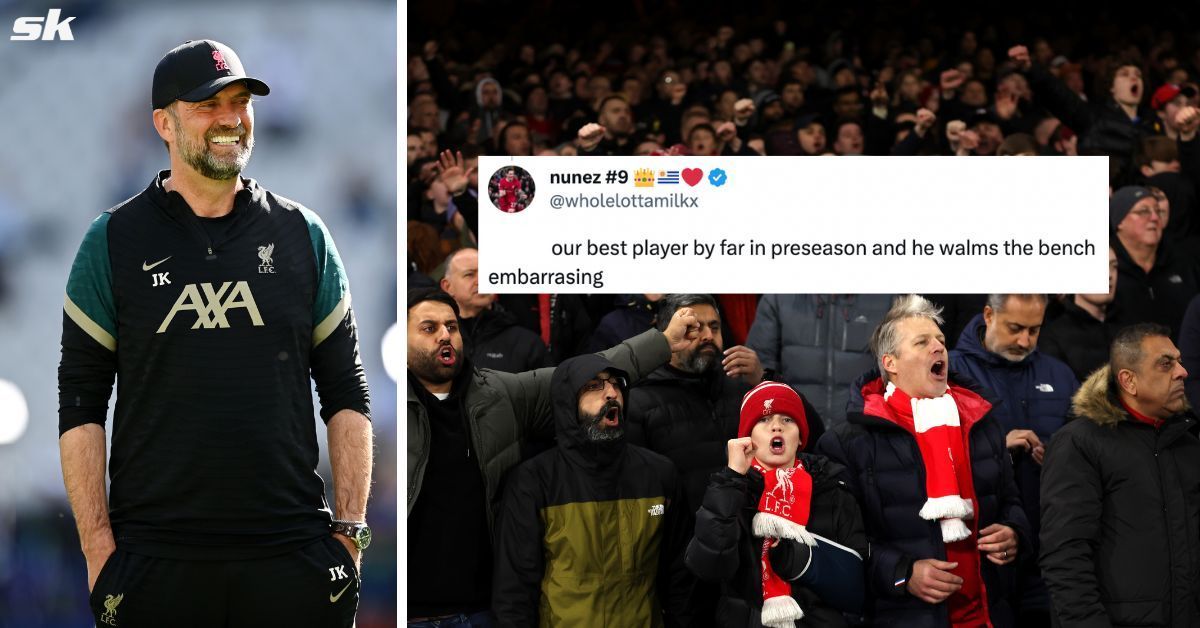 Liverpool fans reacted on Twitter after Klopp benched Darwin Nunez 