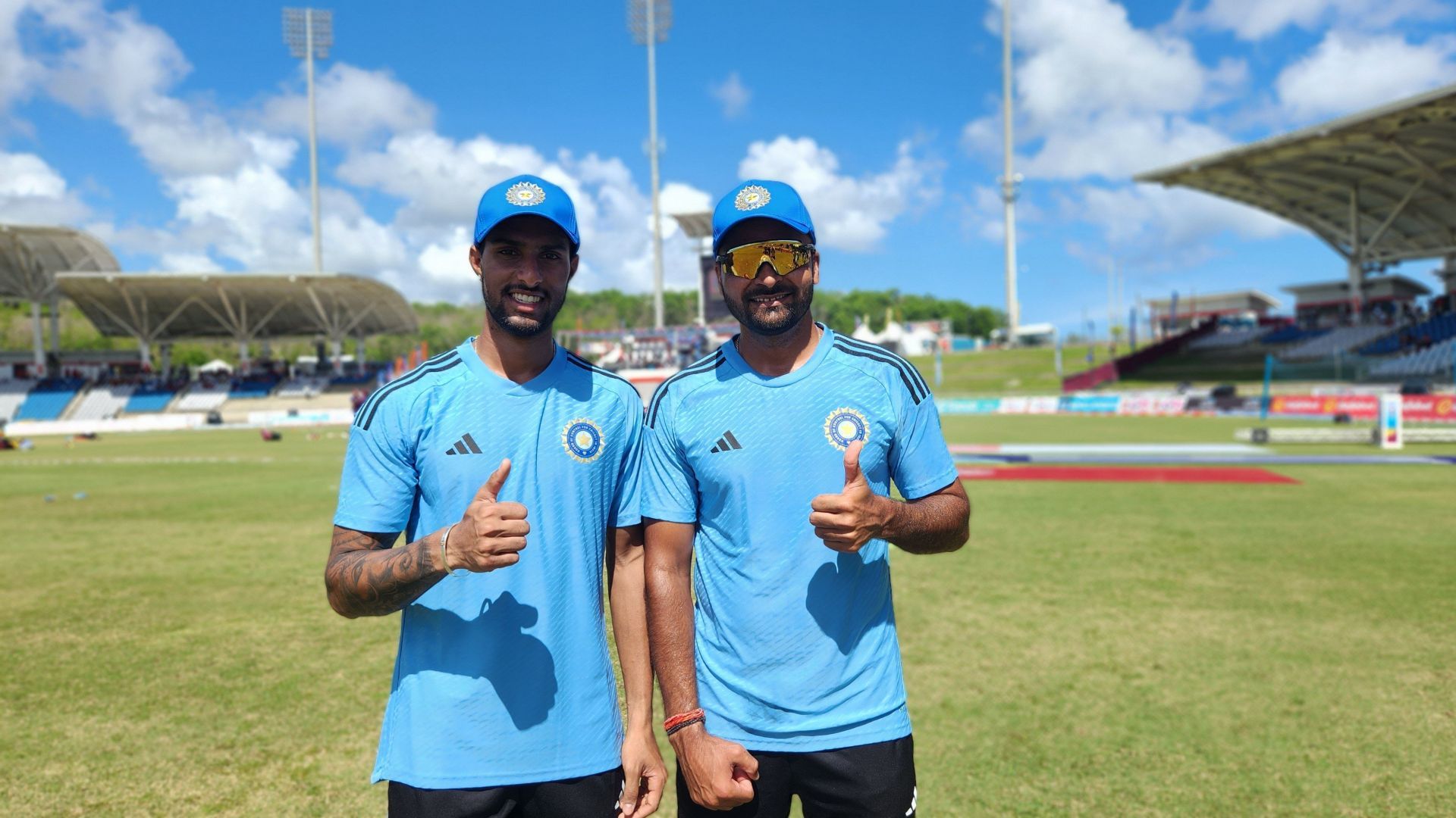 Mukesh Kumar [right] made his T20I debut in the previous game